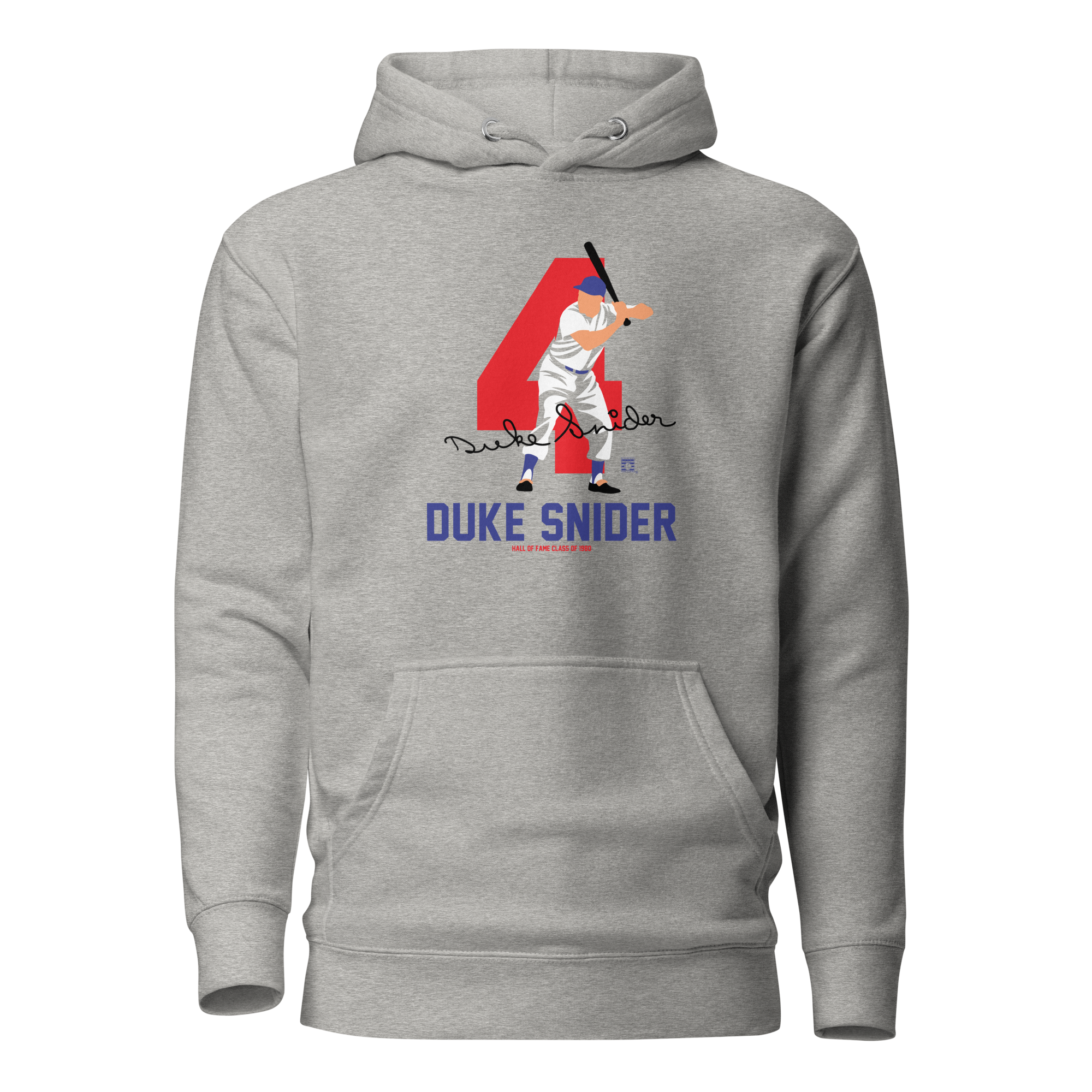 Baseball Hall of Fame Members - Duke Snider - Silhouette - Unisex Premium Hoodie