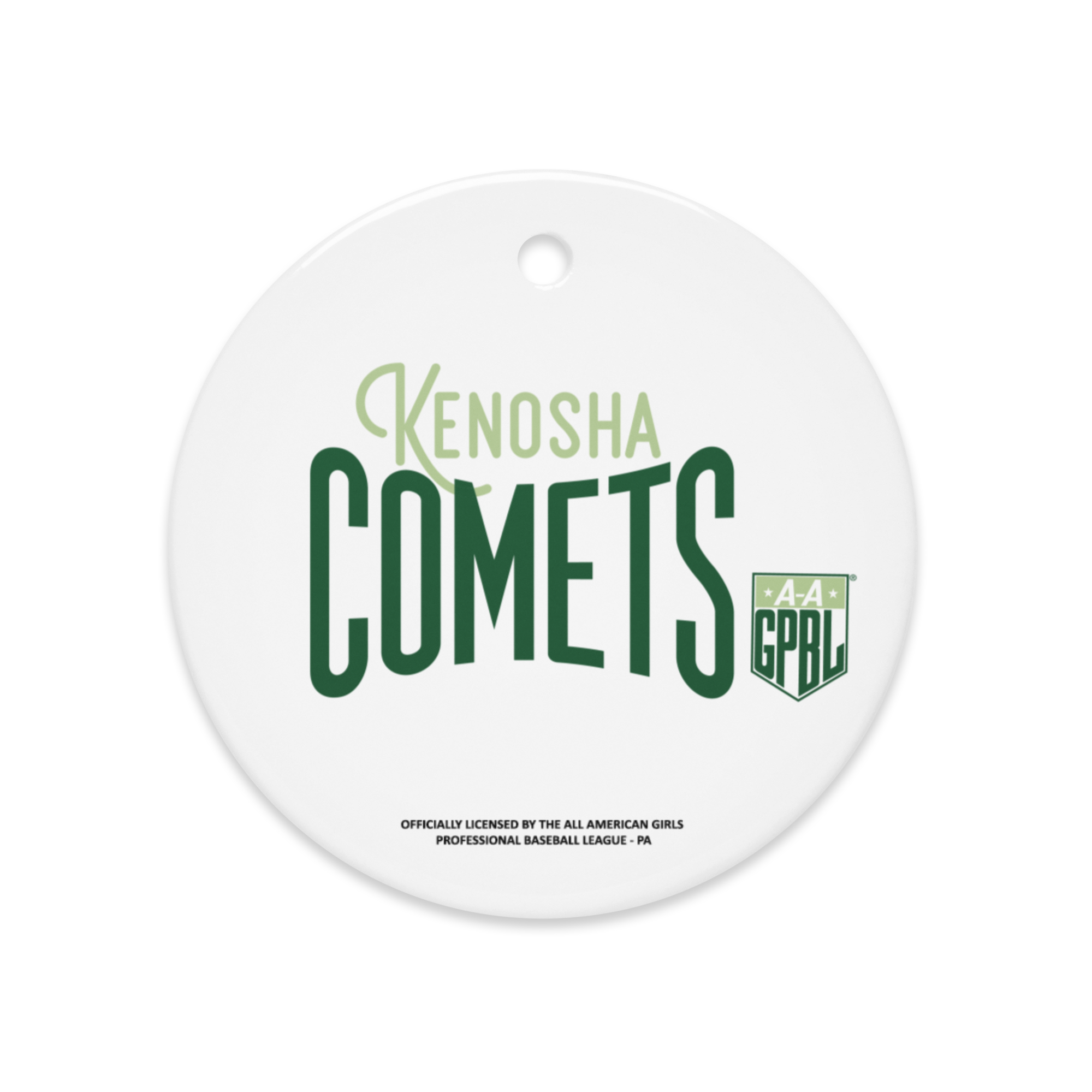 Kenosha Comets - Classic Color - Ceramic 2-Sided Ornament