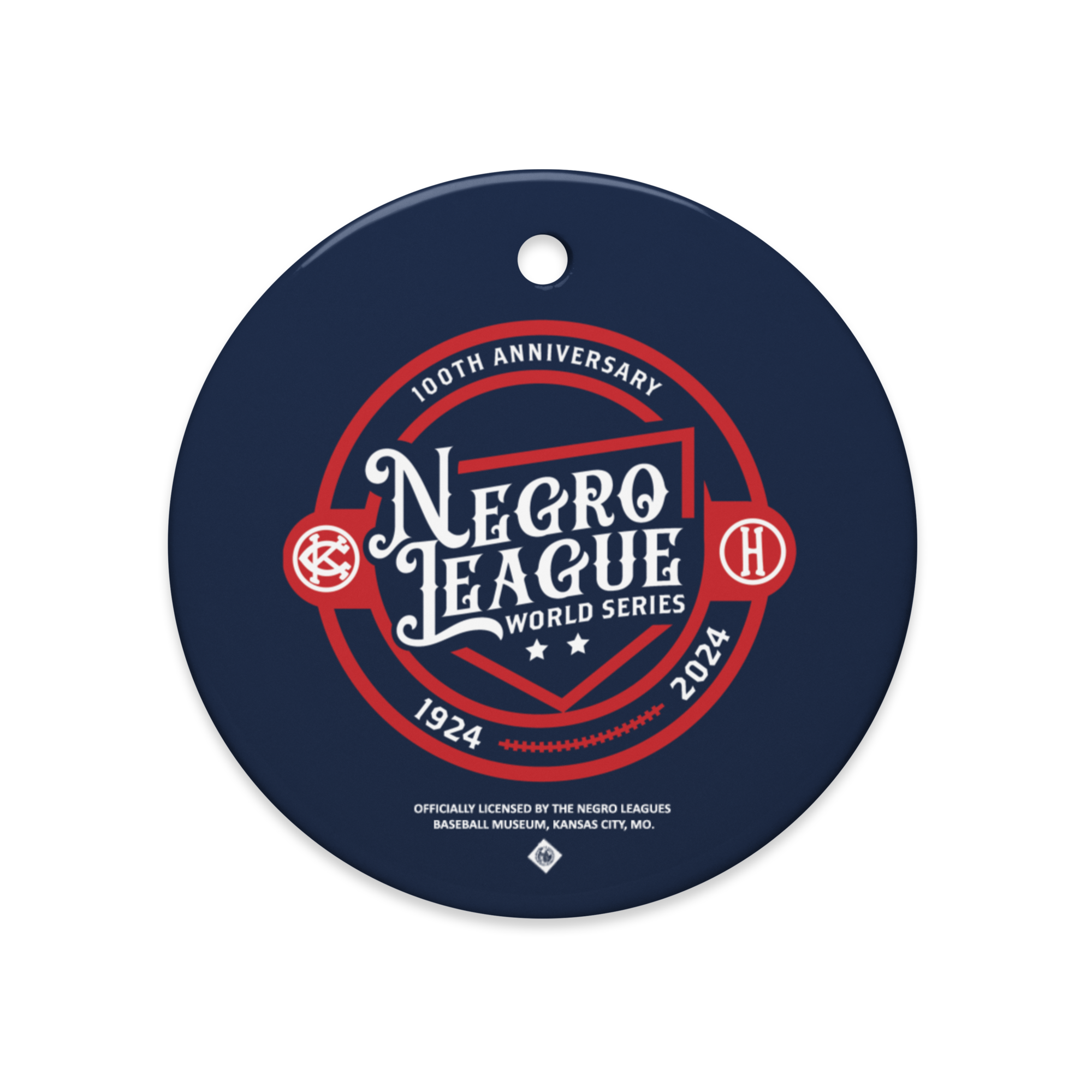 NLBM - NLWS - World Series 100th Anniversary - Ceramic 2-Sided Ornament