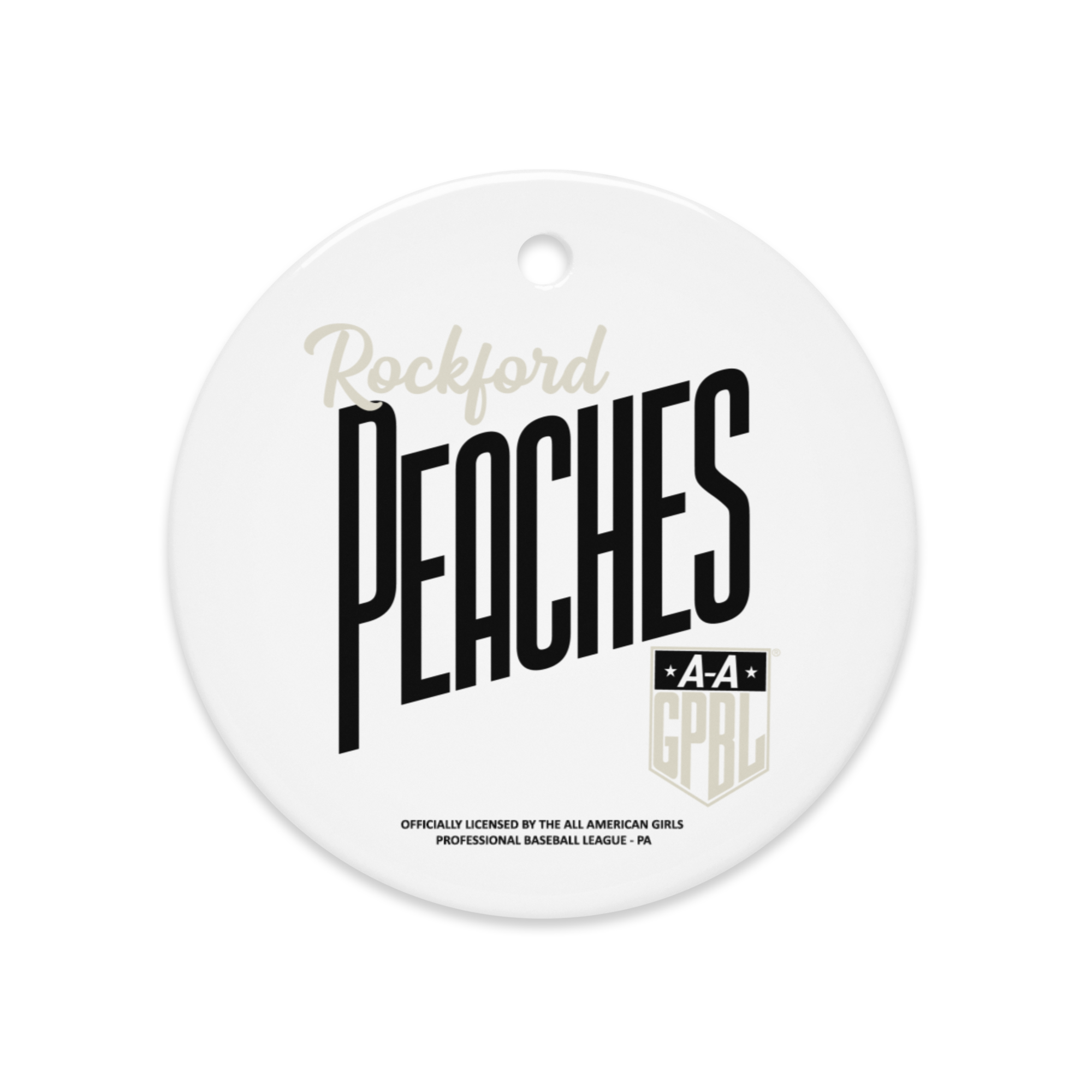 Rockford Peaches - Classic Color - Ceramic 2-Sided Ornament