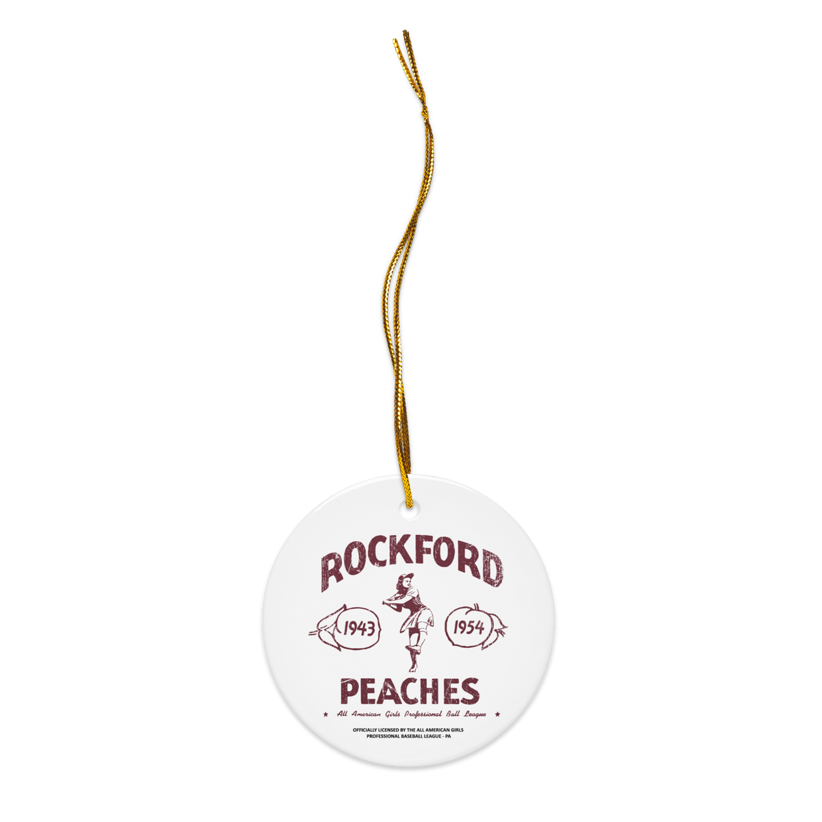 Rockford Peaches Program - Ceramic Ornament