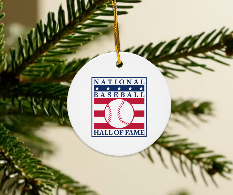 Baseball Hall of Fame - Ceramic 2-Sided Ornament