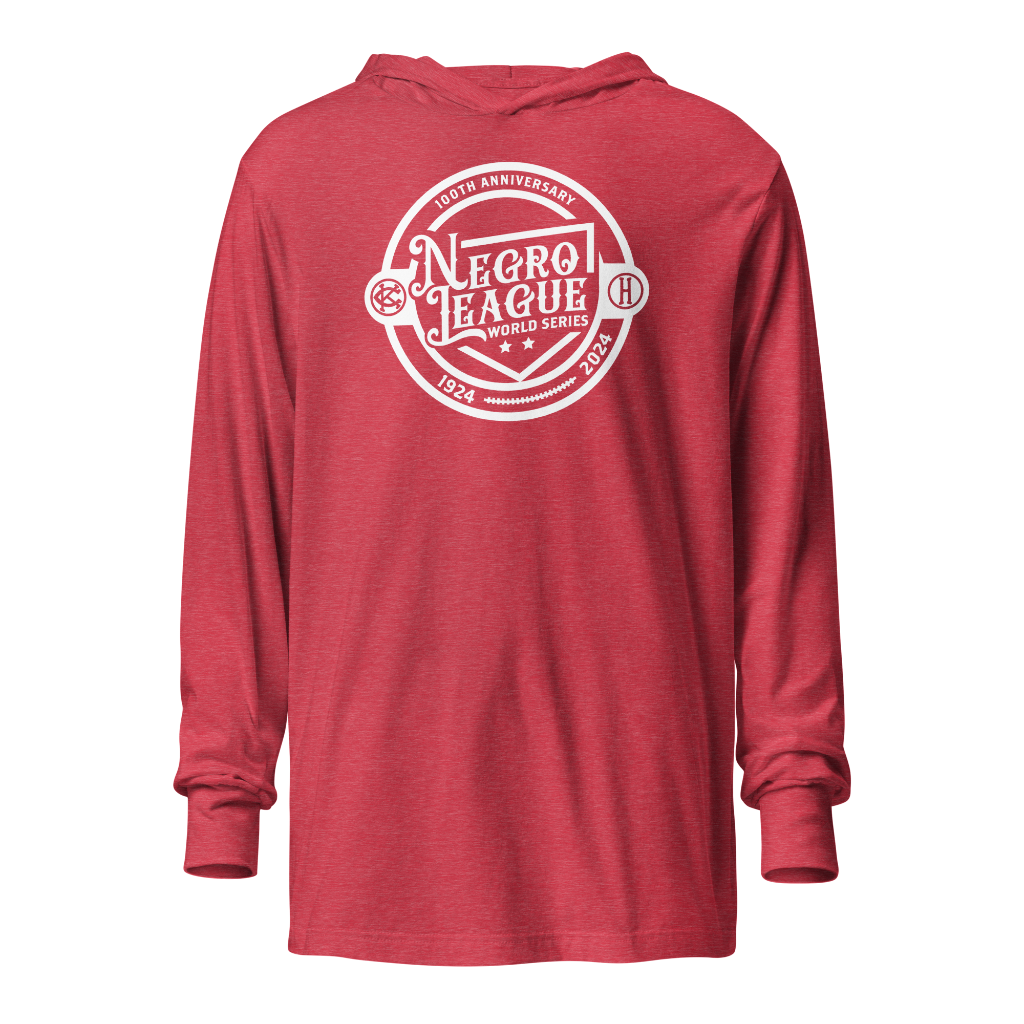 NLBM - NLWS - World Series 100th Anniversary White Logo - Hooded Long Sleeve T-Shirt