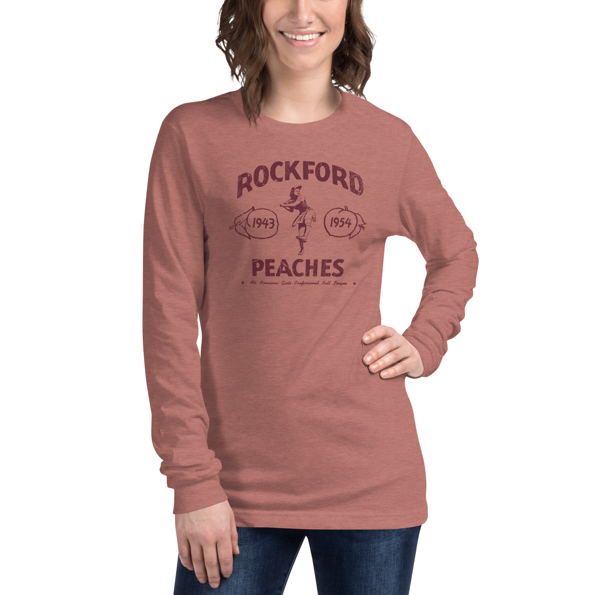 Rockford Peaches Program - Unisex Long Sleeve Crew T-Shirt