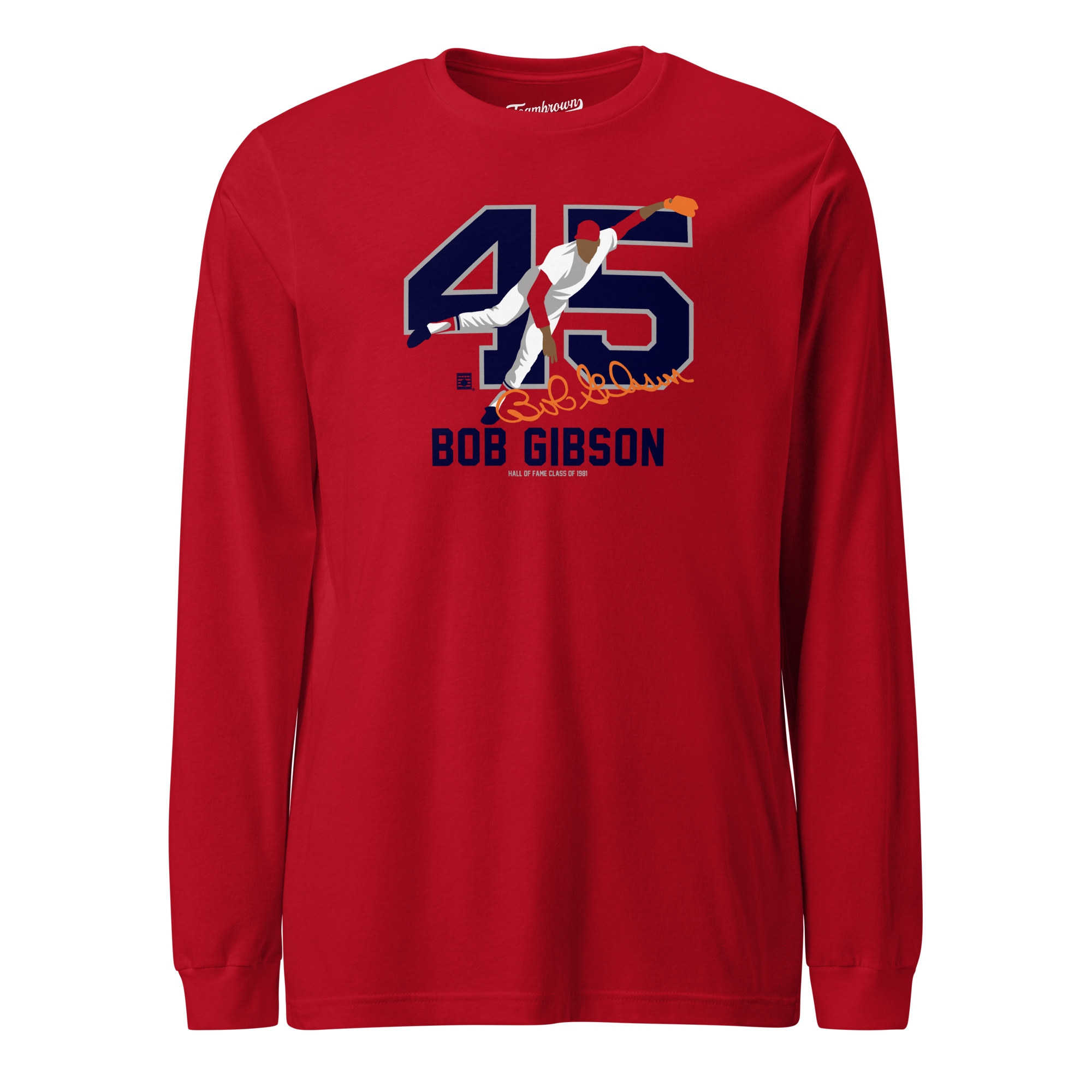 Baseball Hall of Fame Members - Bob Gibson - Silhouette - Unisex Long Sleeve Shirt