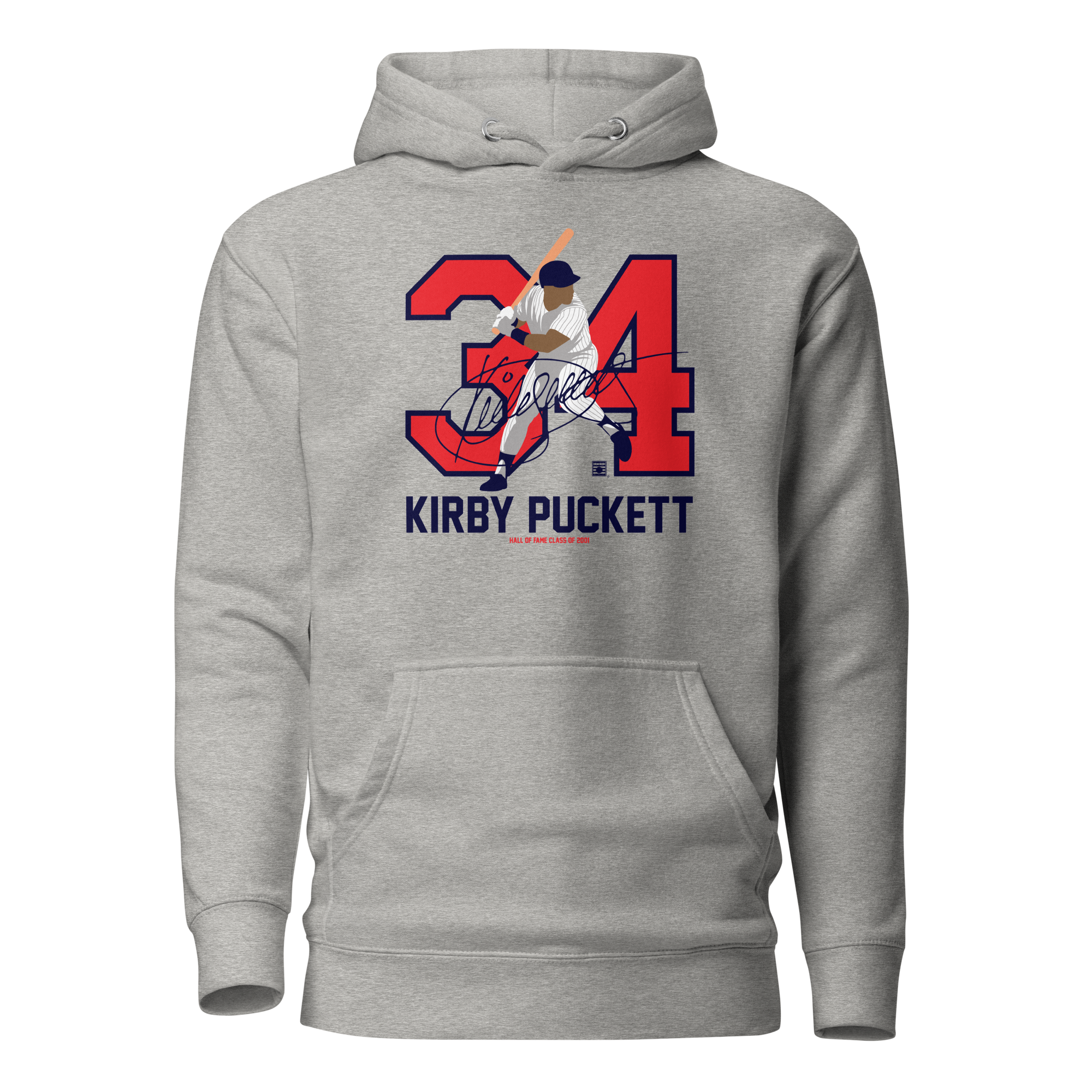 Baseball Hall of Fame Members - Kirby Puckett - Silhouette - Unisex Premium Hoodie