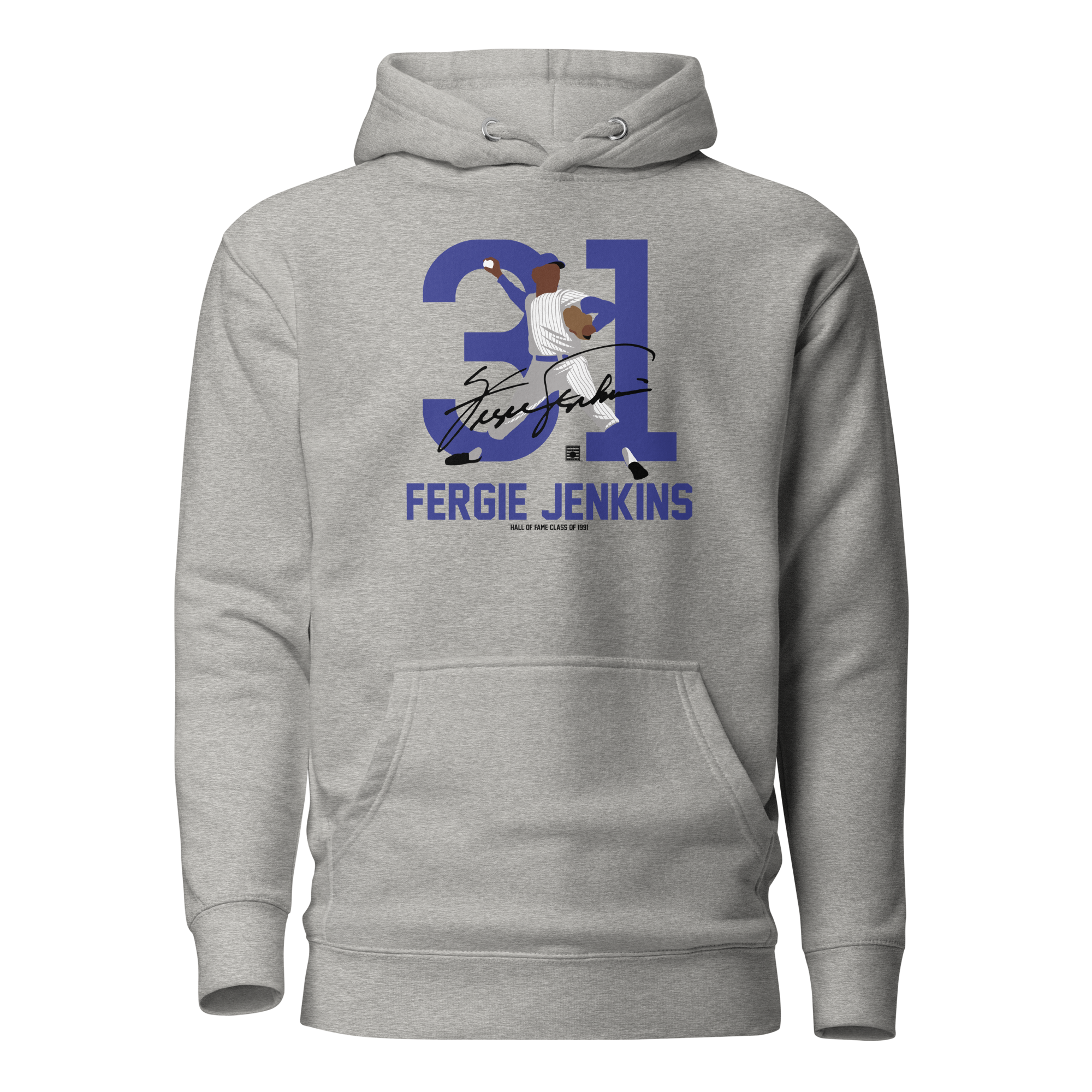 Baseball Hall of Fame Members - Fergie Jenkins - Silhouette - Unisex Premium Hoodie