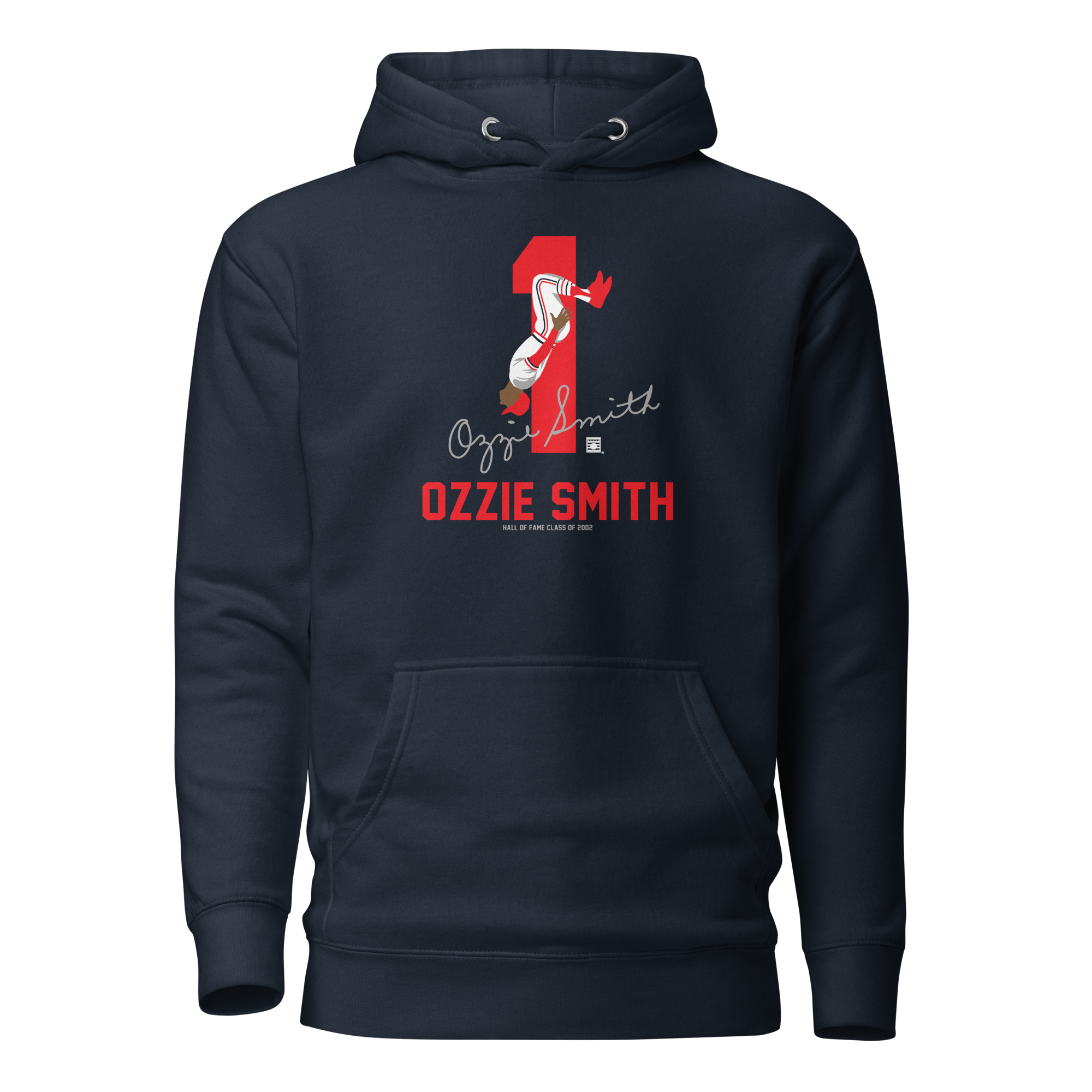 Baseball Hall of Fame Members - Ozzie Smith - Silhouette - Unisex Premium Hoodie