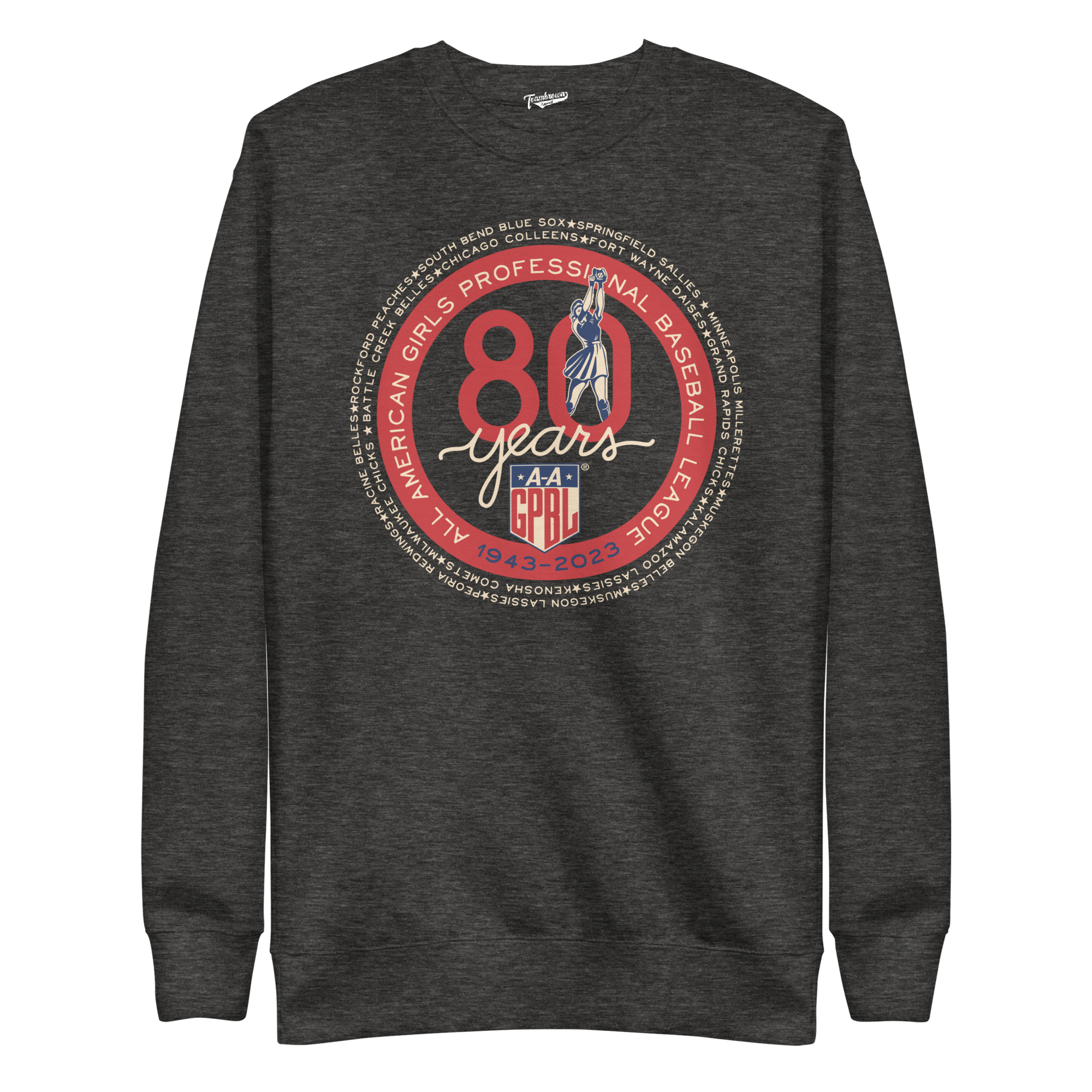 AAGPBL 80th Anniversary - 1943 - 2023 - Unisex Fleece Pullover Crewneck