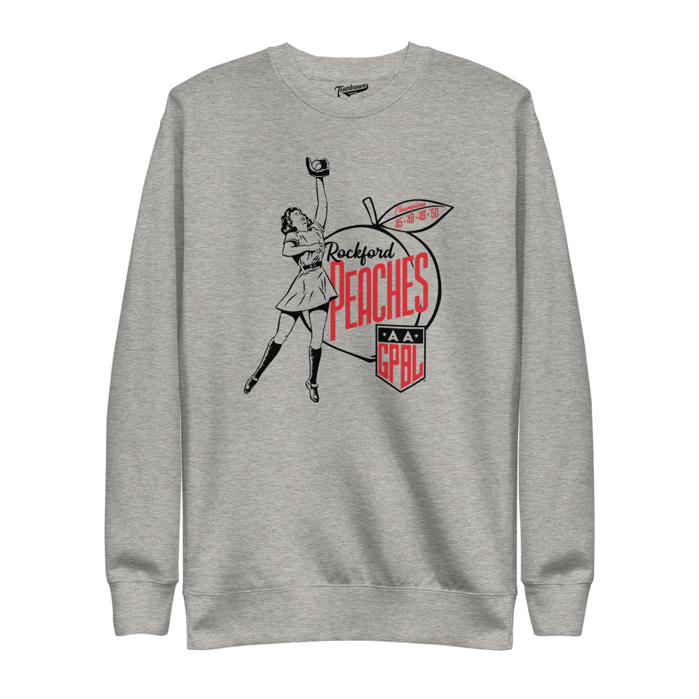 Diamond - Rockford Peaches - Unisex Fleece Pullover Crewneck | Officially Licensed - AAGPBL