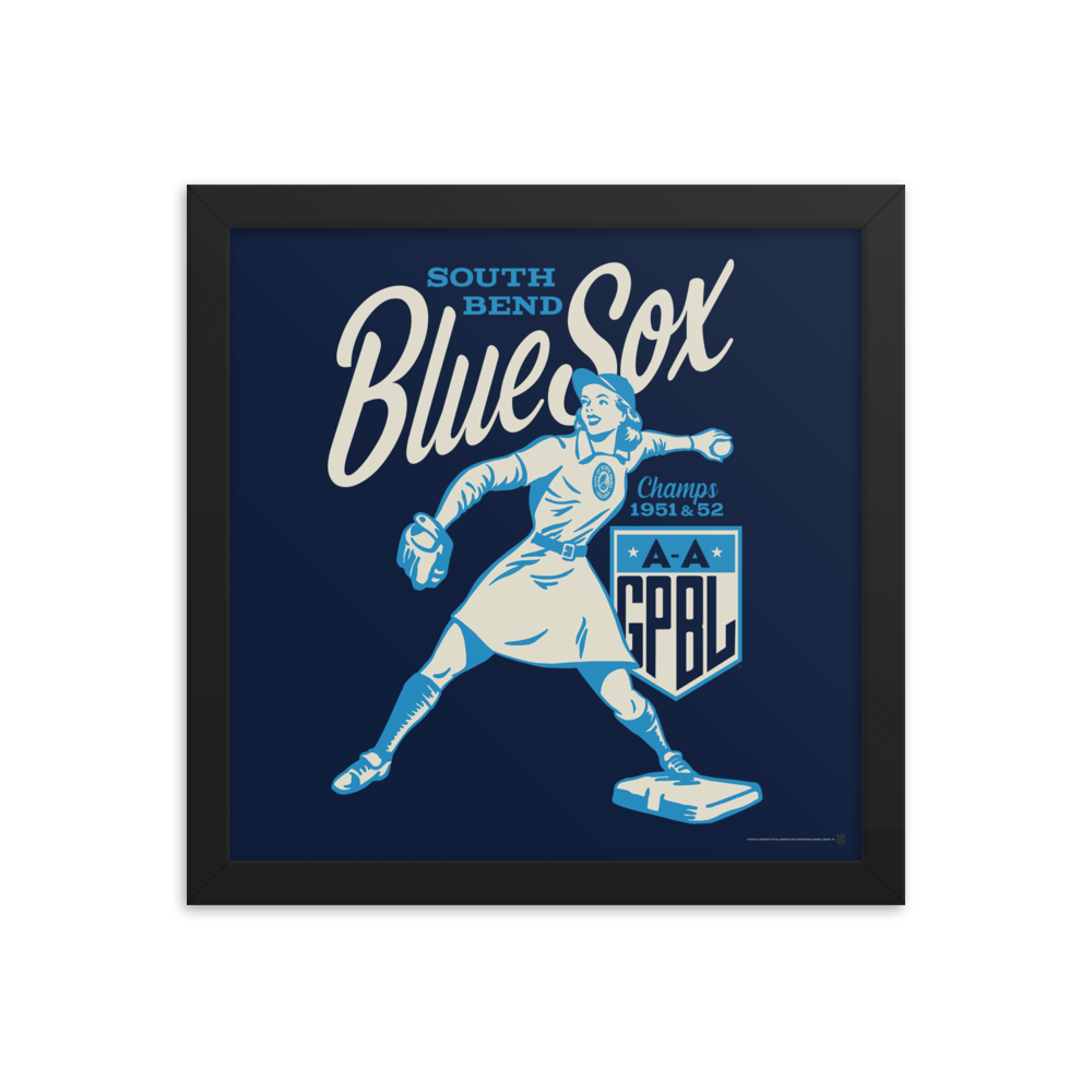 WOTD South Bend Blue Sox - Giclée-Print Framed | Officially Licensed - AAGPBL