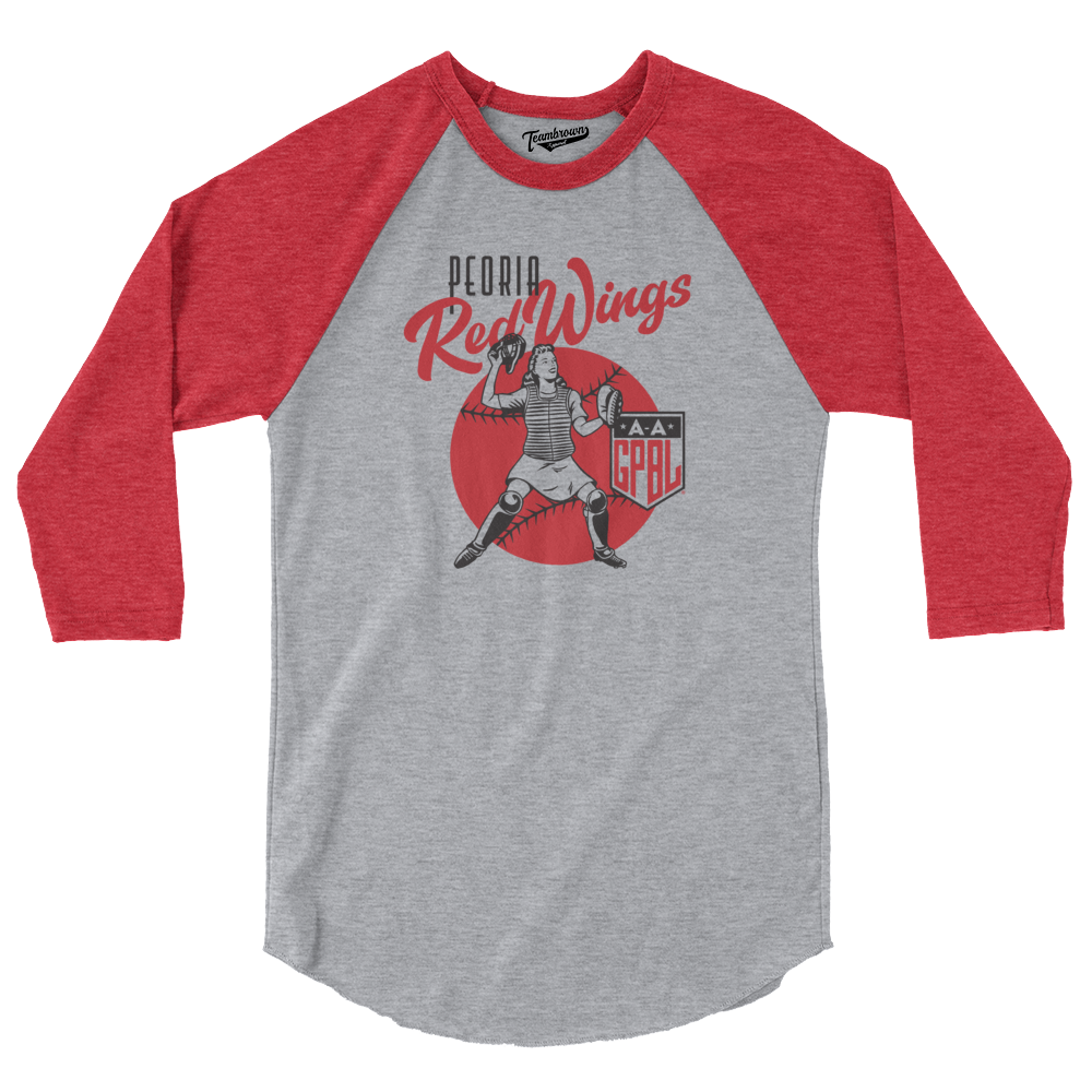 Peoria Redwings - Girls Professional Baseball Unisex Retro T-Shirt S