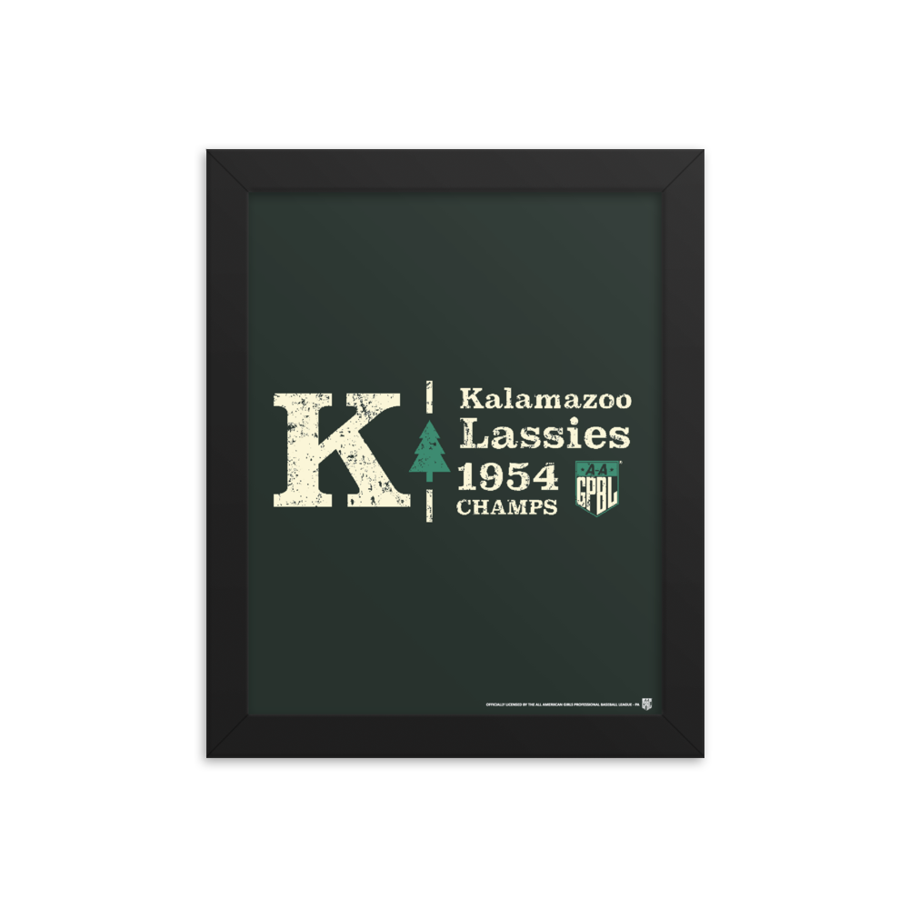 Kalamazoo Lassies Champions - Giclée-Print Framed | Officially Licensed - AAGPBL