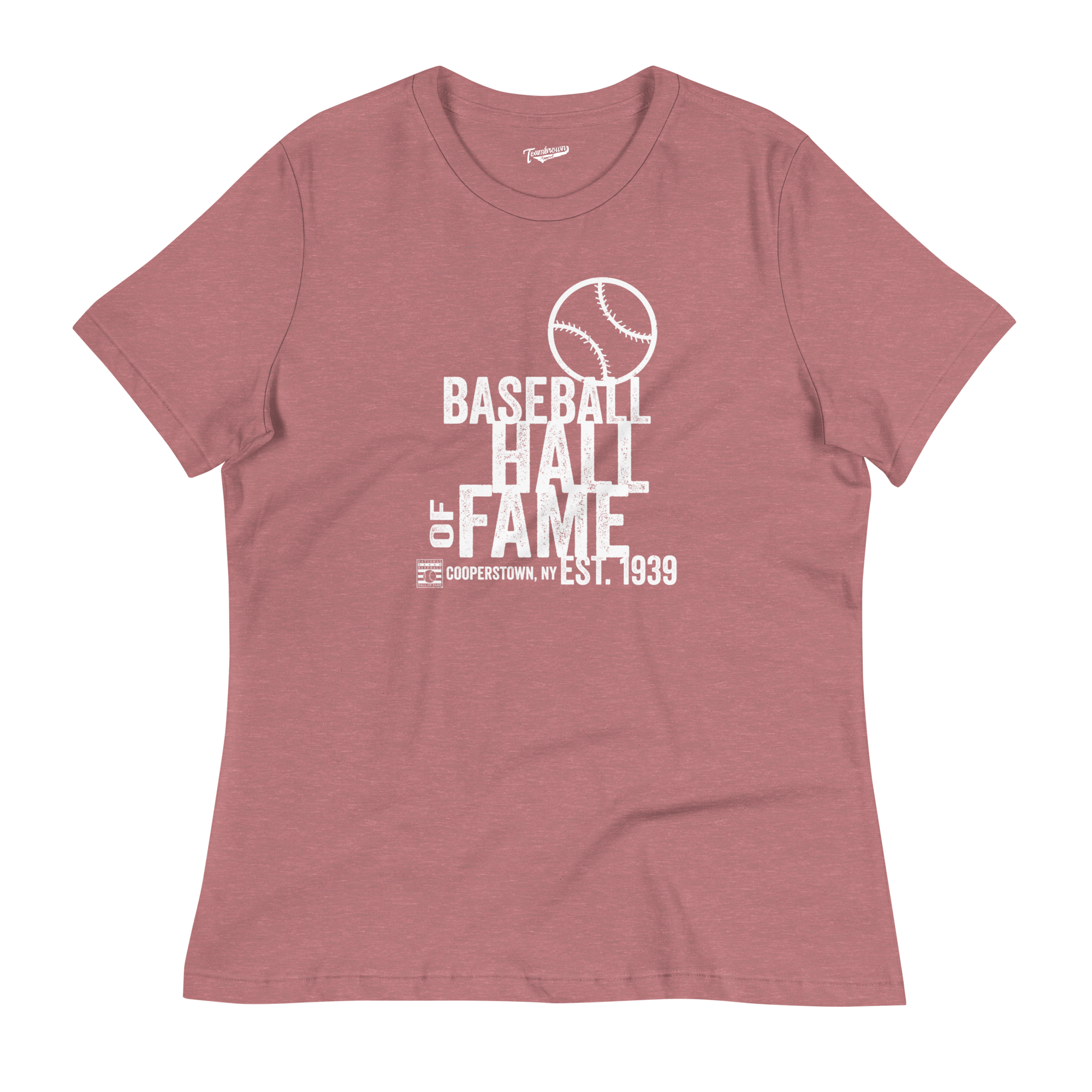 Baseball Hall of Fame Retro Womens Relaxed Fit Heather Mauve