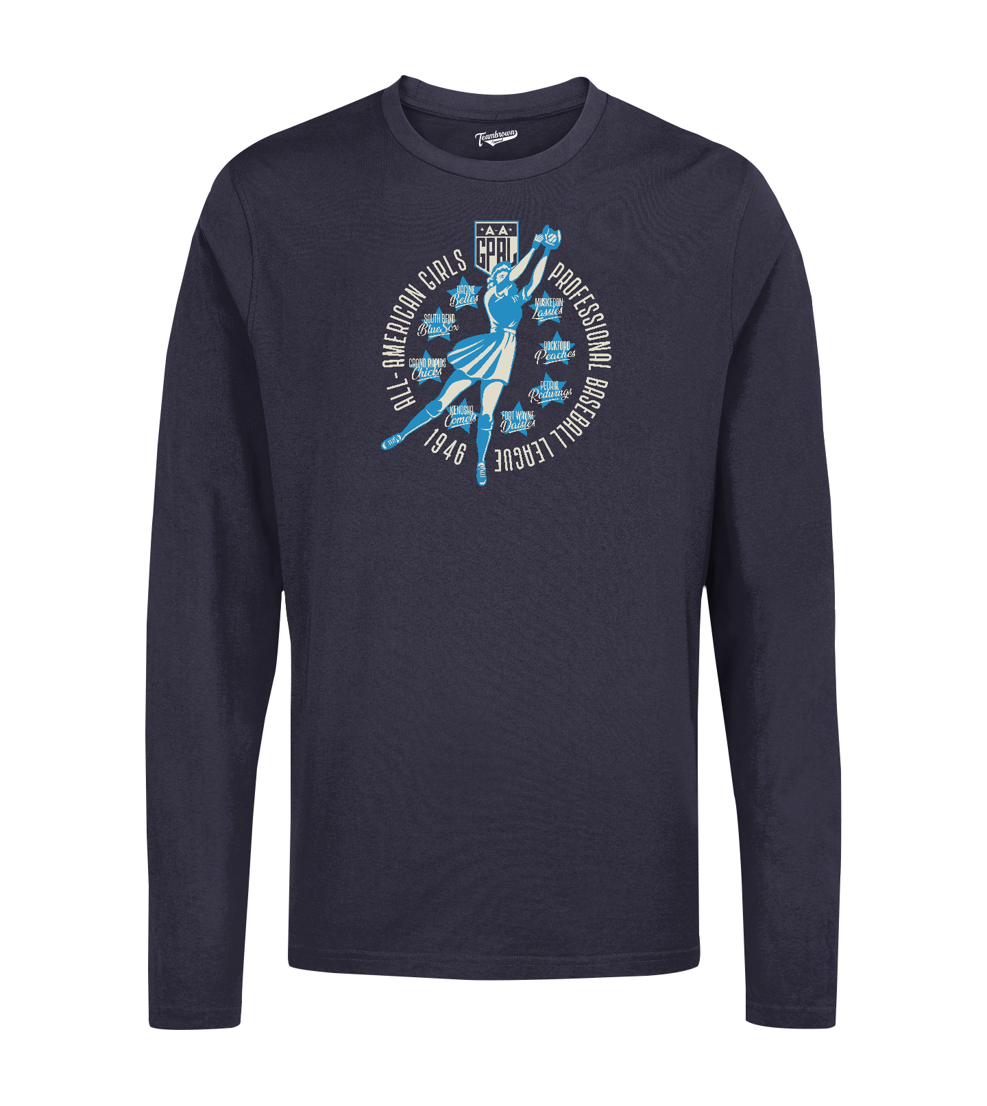 Diamond - AAGPBL 1946 - Unisex Long Sleeve Crew T-Shirt | Officially Licensed - AAGPBL