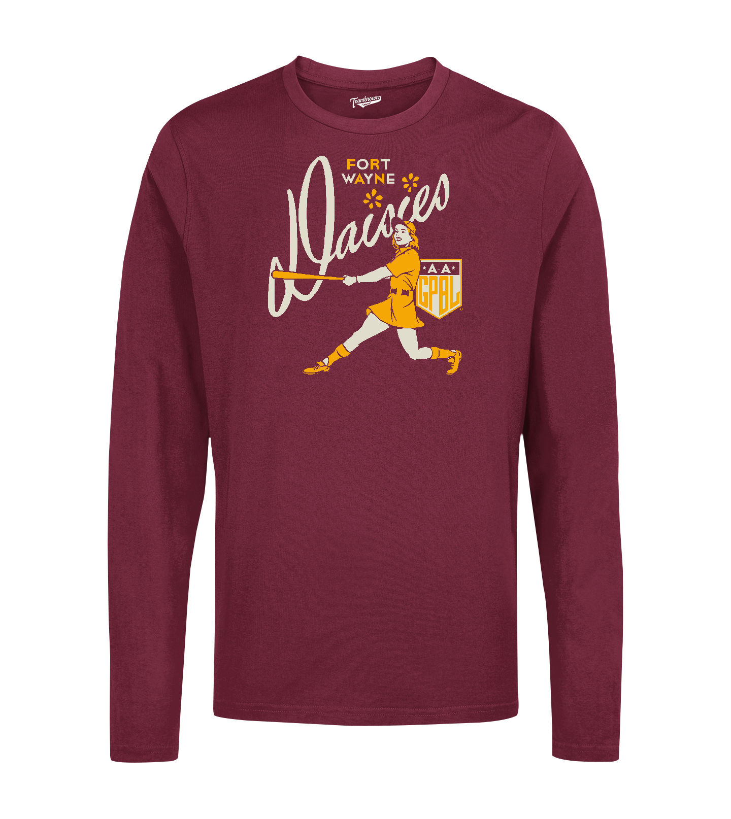 Diamond - Fort Wayne Daisies - Unisex Long Sleeve Crew T-Shirt | Officially Licensed - AAGPBL