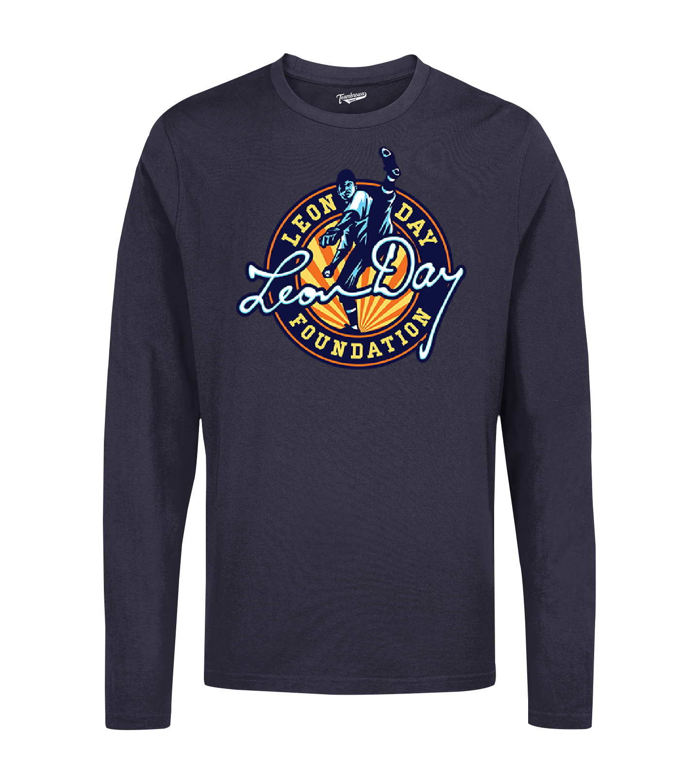 Men’s Teambrown Larry Doby Baseball Hall of Fame Logo Newark Eagles  Athletic Grey T-Shirt