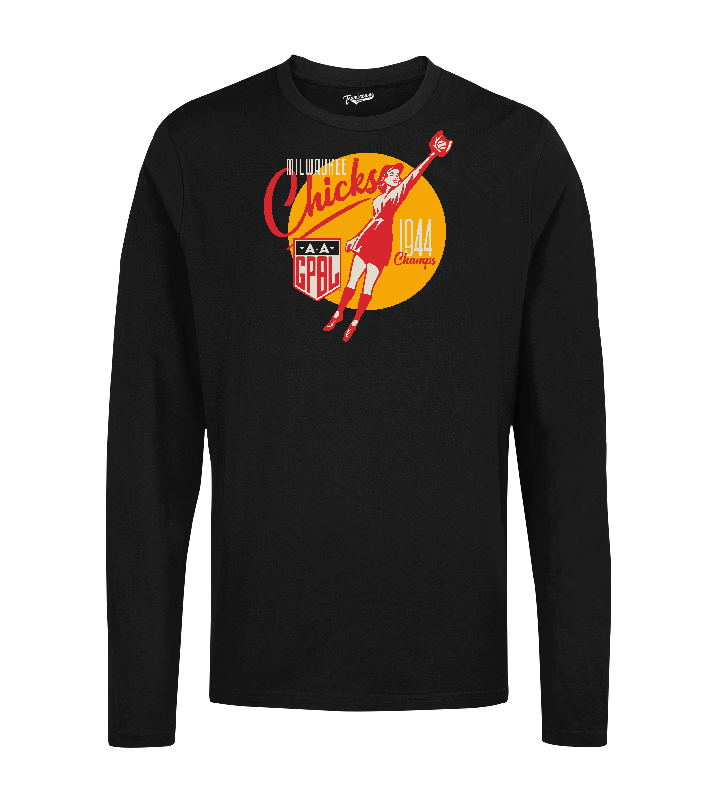 Diamond - Milwaukee Chicks - Unisex Long Sleeve Crew T-Shirt | Officially Licensed - AAGPBL