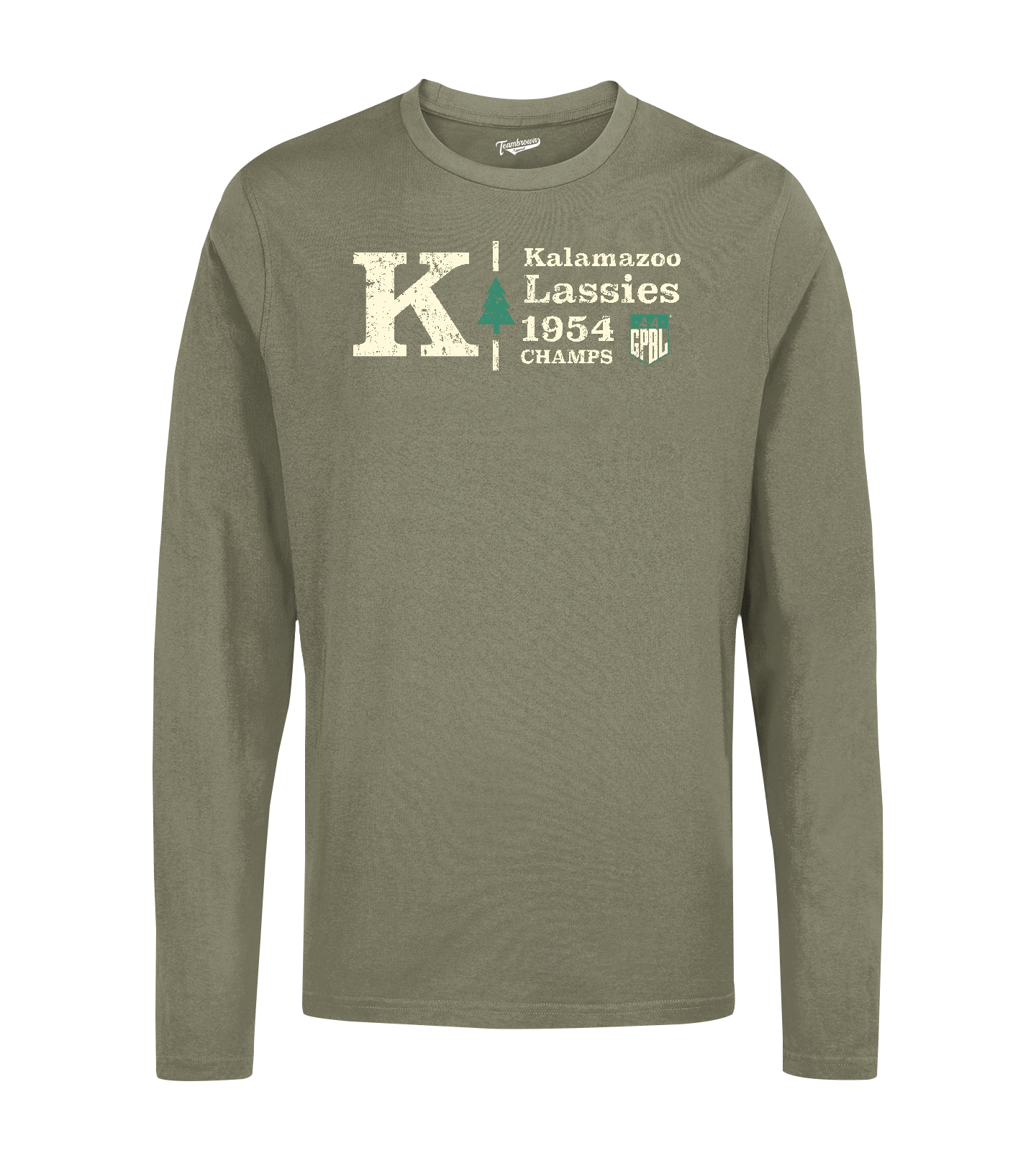 Kalamazoo Lassies Champions - Unisex Long Sleeve Crew T-Shirt | Officially Licensed - AAGPBL