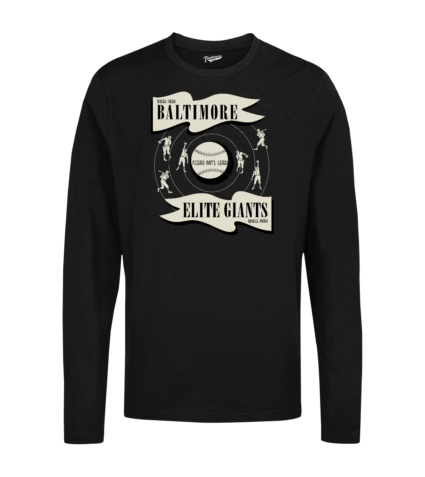 NNL Baltimore Elite Giants - Unisex Long Sleeve Crew T-Shirt | Officially Licensed - NLBM