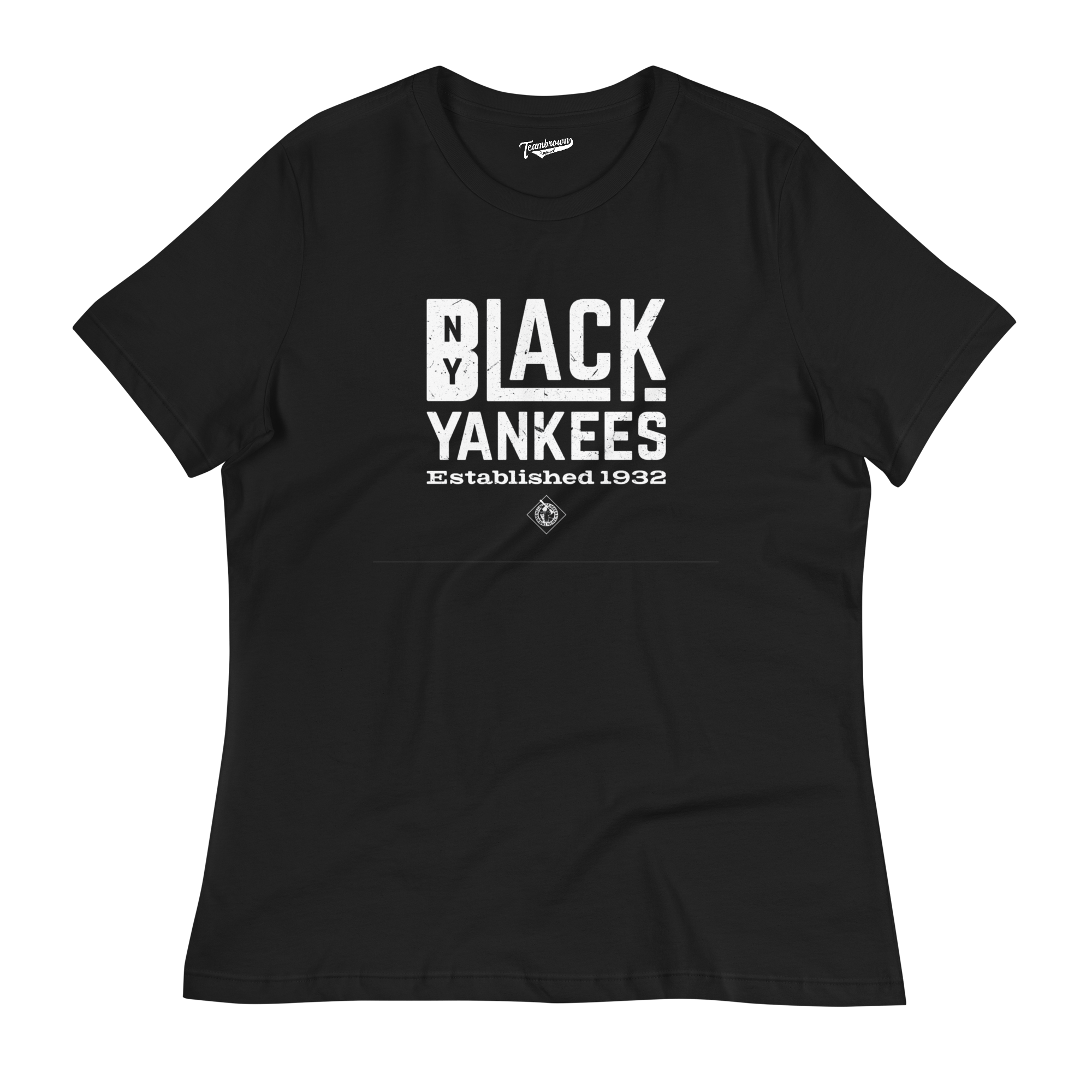 Officially Licensed - NLBM Women's New York Black Yankees Shirt | Teambrown Apparel Black / Adult L / Women's Relaxed Fit T-Shirt