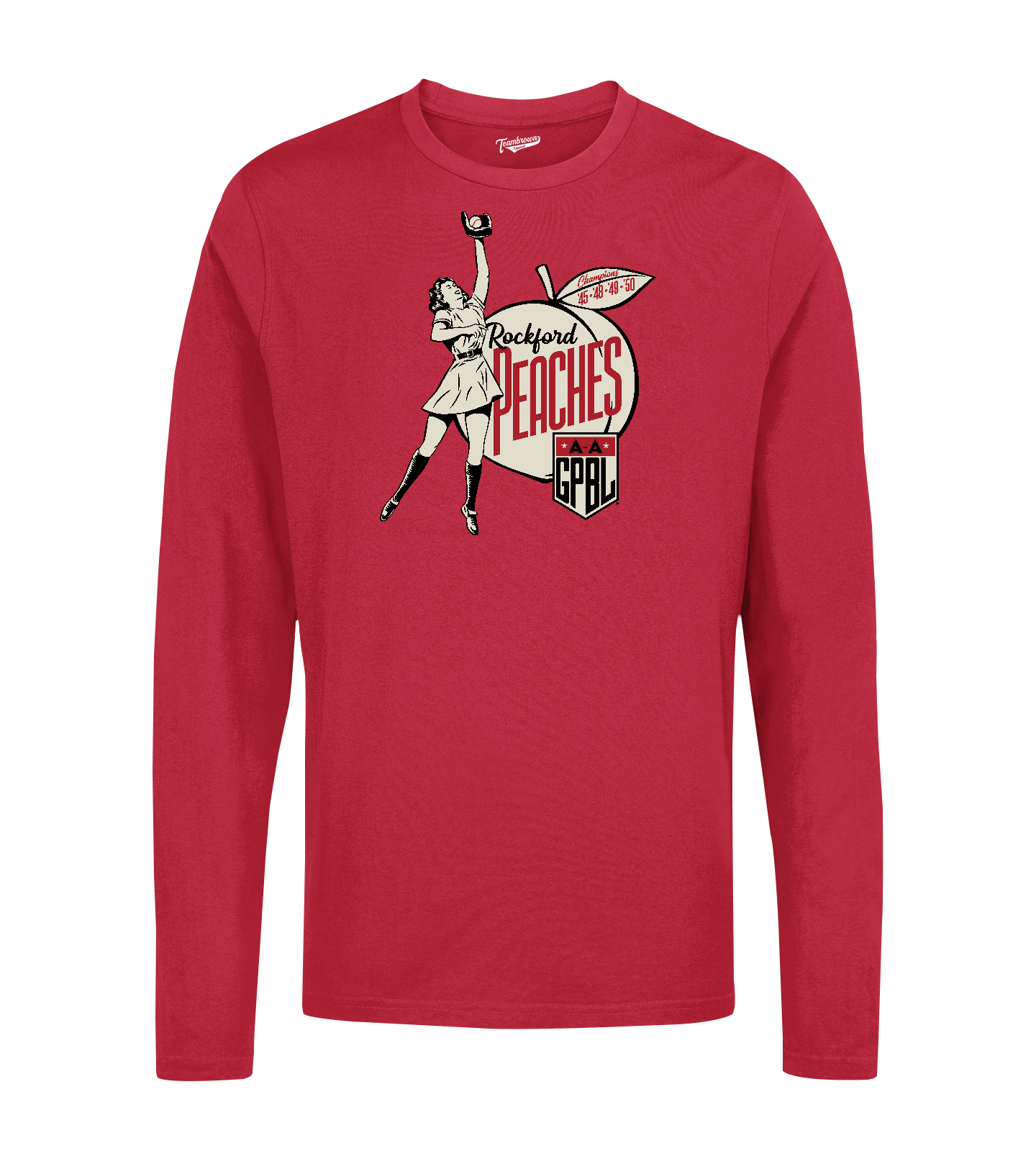 Diamond - Rockford Peaches - Unisex Long Sleeve Crew T-Shirt | Officially Licensed - AAGPBL