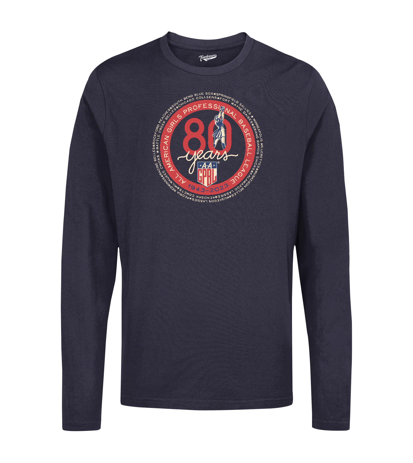 AAGPBL 80th Anniversary - 1943 - 2023 - Unisex Long Sleeve Crew T-Shirt