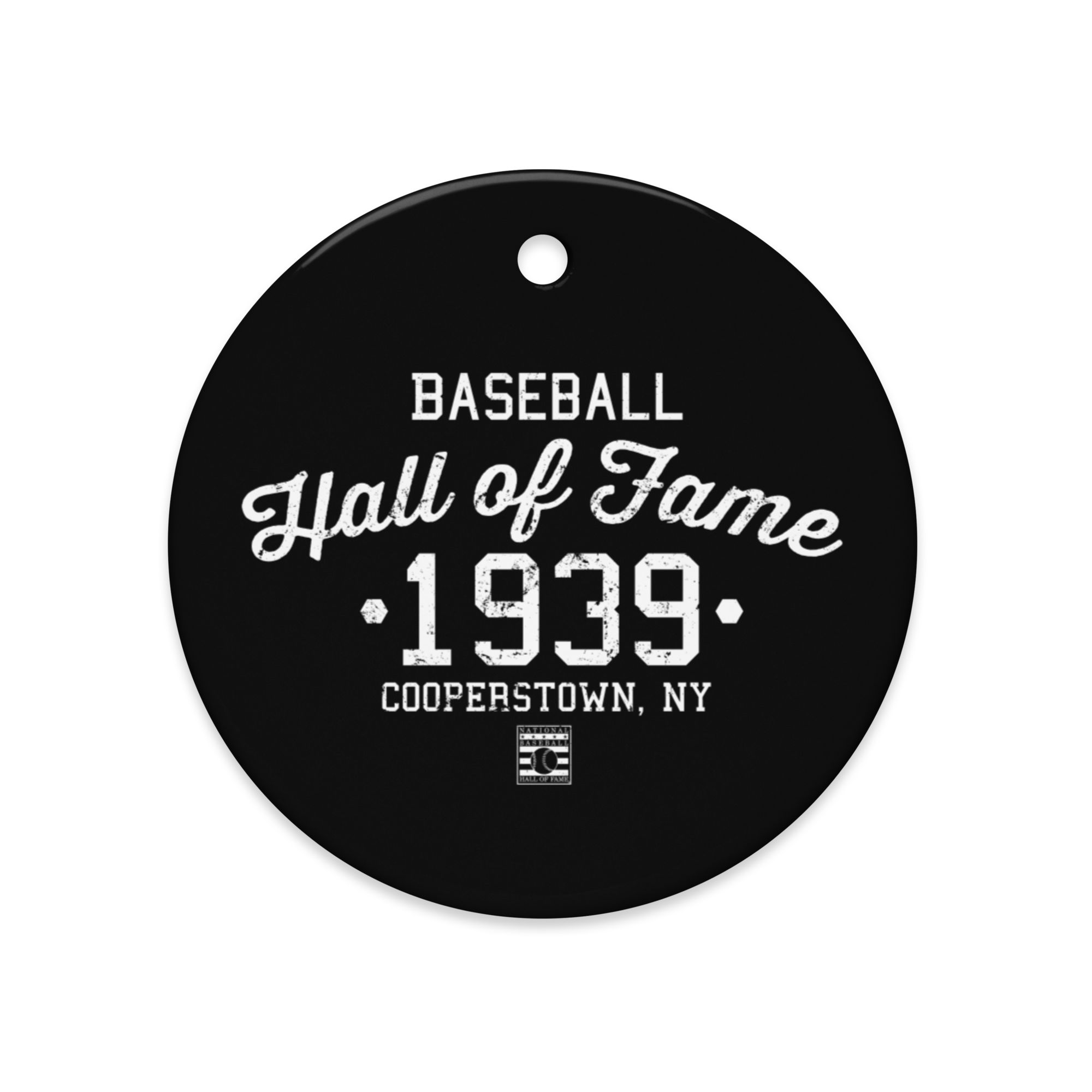 Baseball Hall of Fame - Est 1939 - Ceramic 2-Sided Ornament