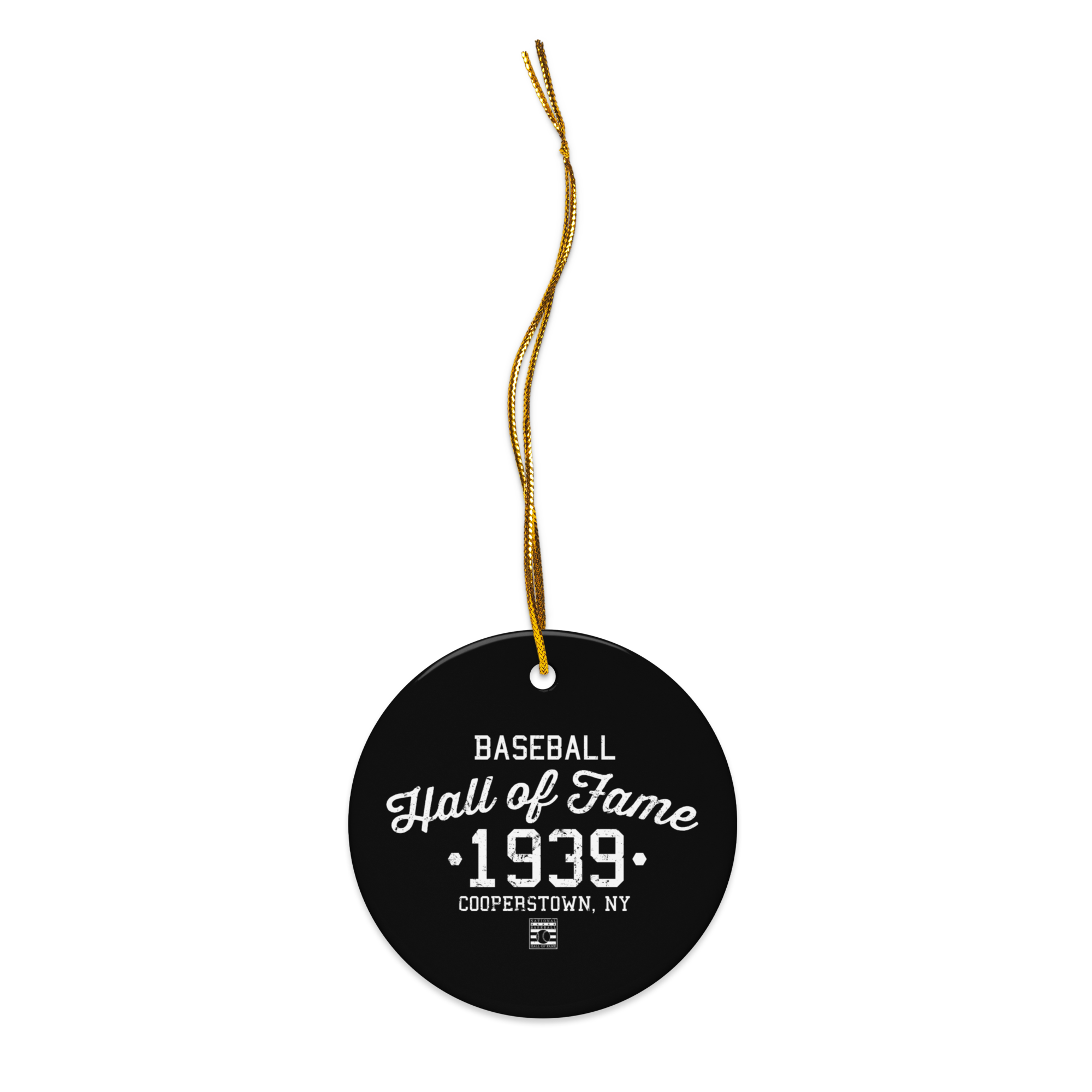 Baseball Hall of Fame - Est 1939 - Ceramic 2-Sided Ornament