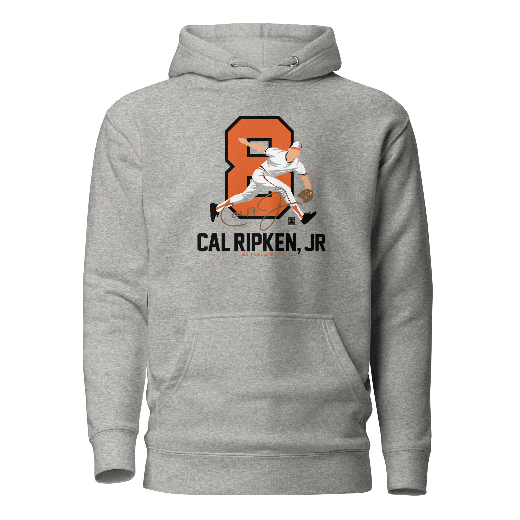 Baseball Hall of Fame Members - Cal Ripken Jr. - Silhouette - Unisex Premium Hoodie