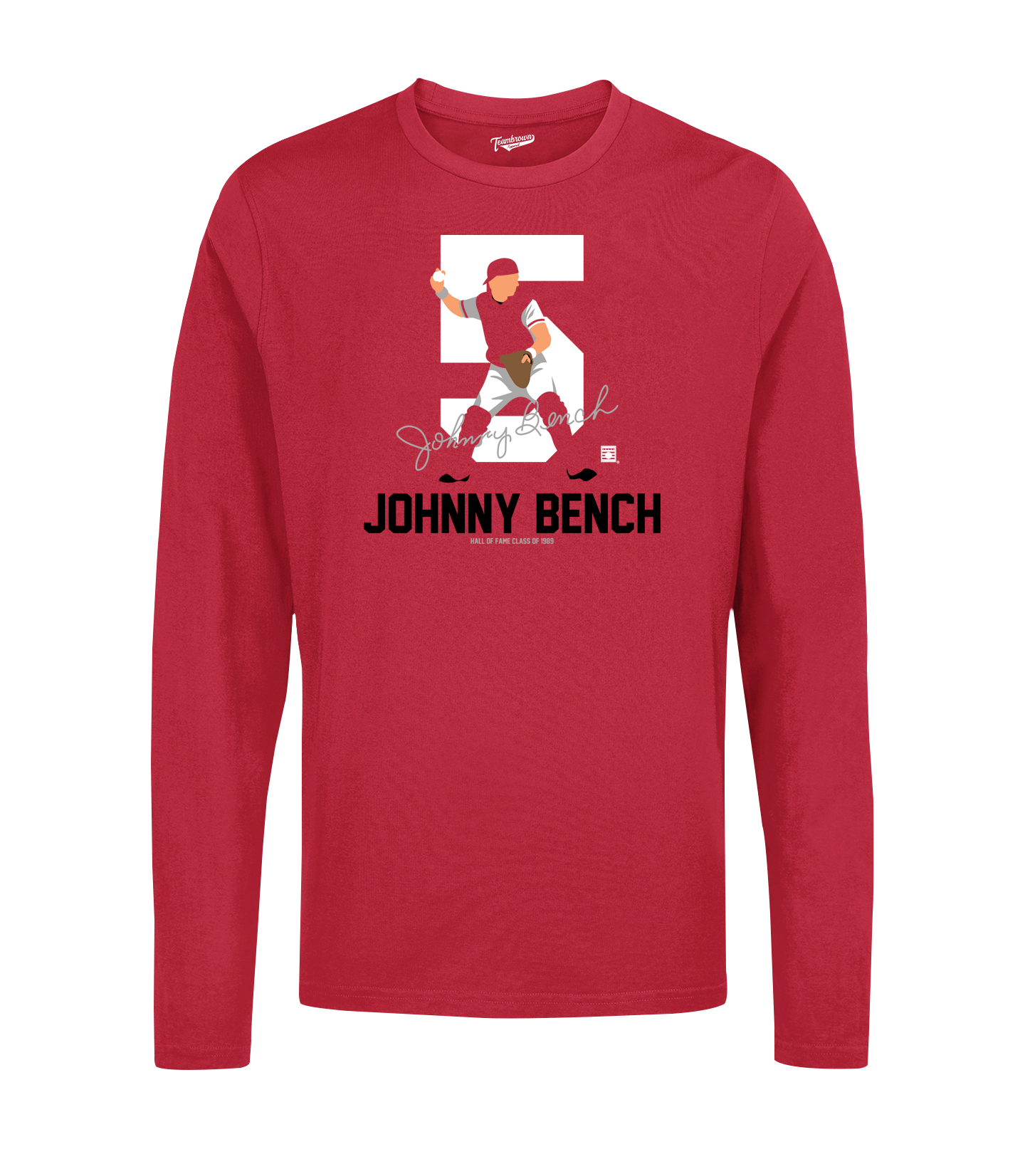 Baseball Hall of Fame Members - Johnny Bench - Silhouette - Unisex Long Sleeve Shirt