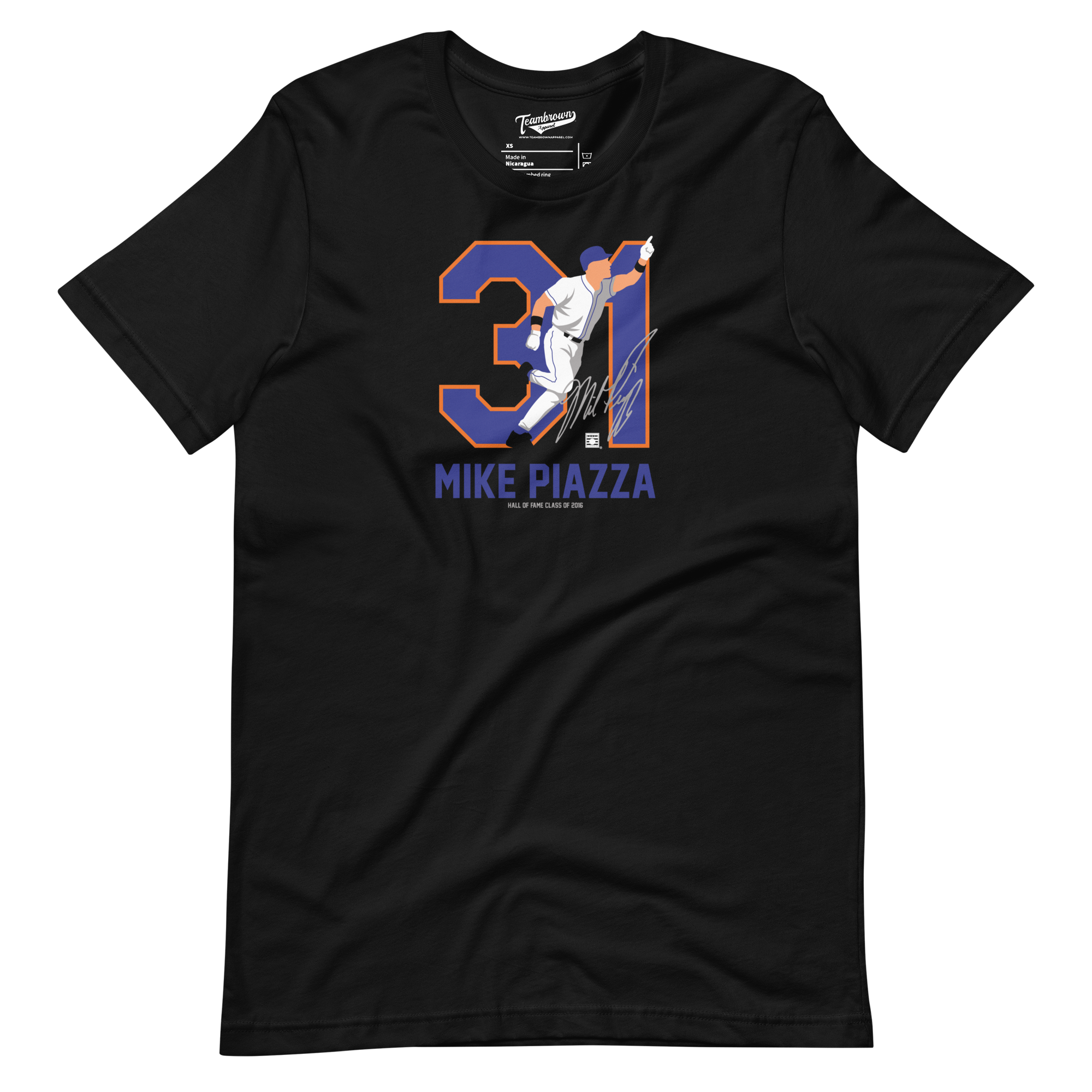Baseball Hall of Fame Members - Mike Piazza - Silhouette - Unisex T-Shirt