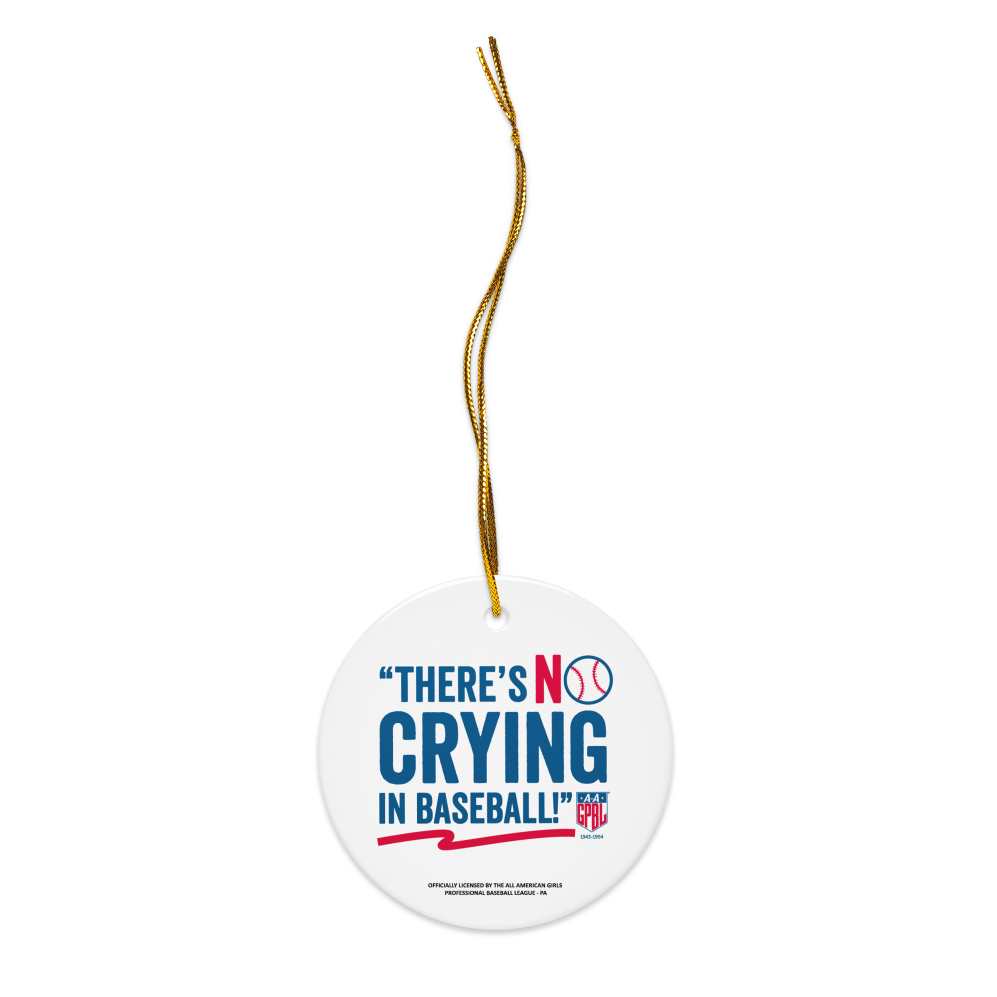 No Crying in Baseball - Ceramic 2-Sided Ornament