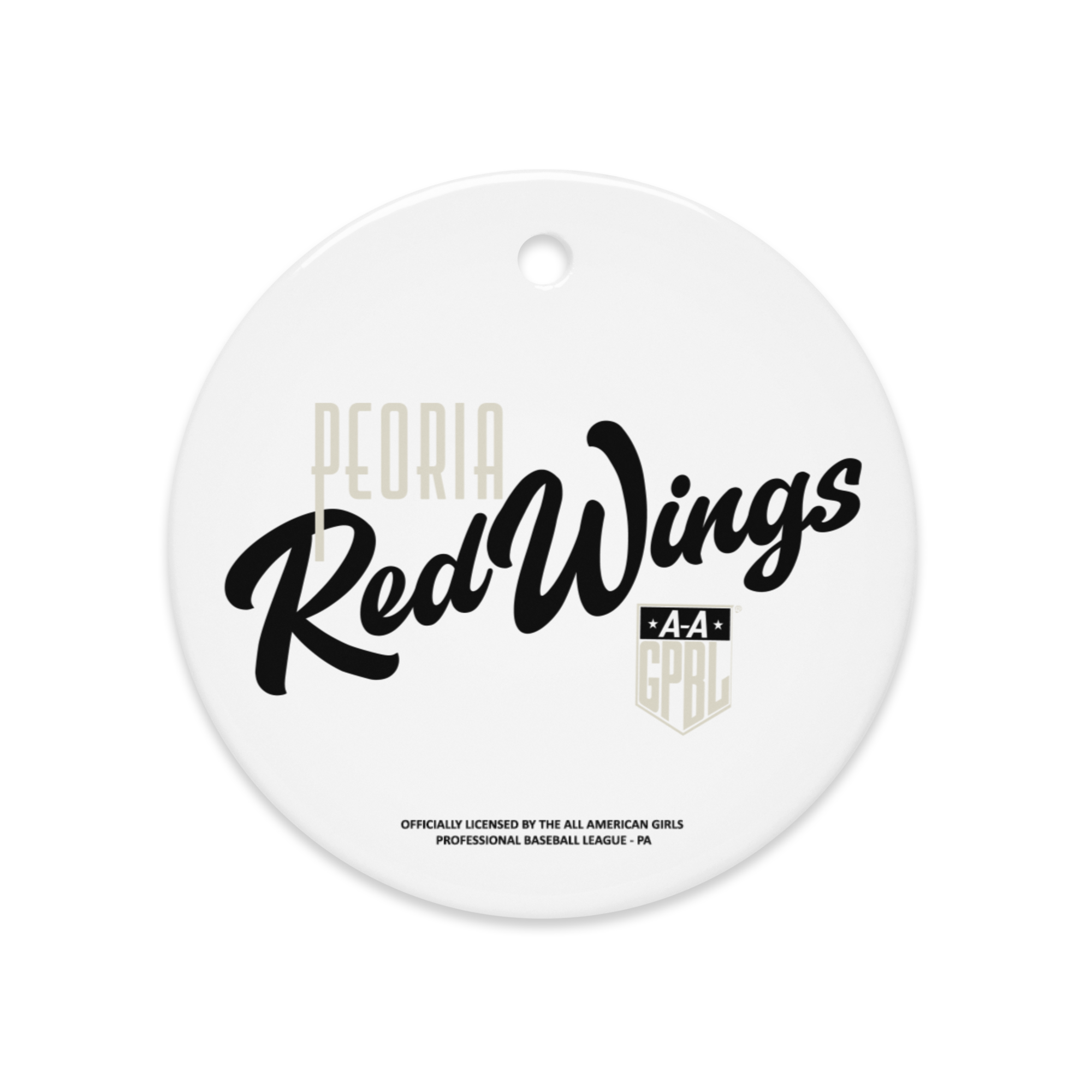 Peoria RedWings - Classic Color - Ceramic 2-Sided Ornament