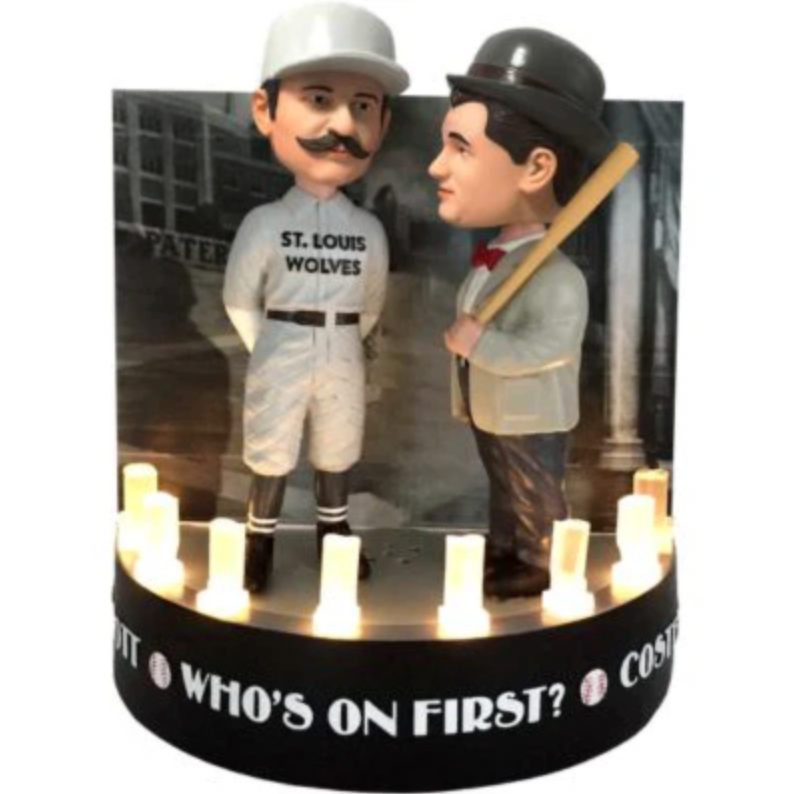 Abbott and Costello "Who's on First?" on Stage Light Up Talking Dual Bobblehead