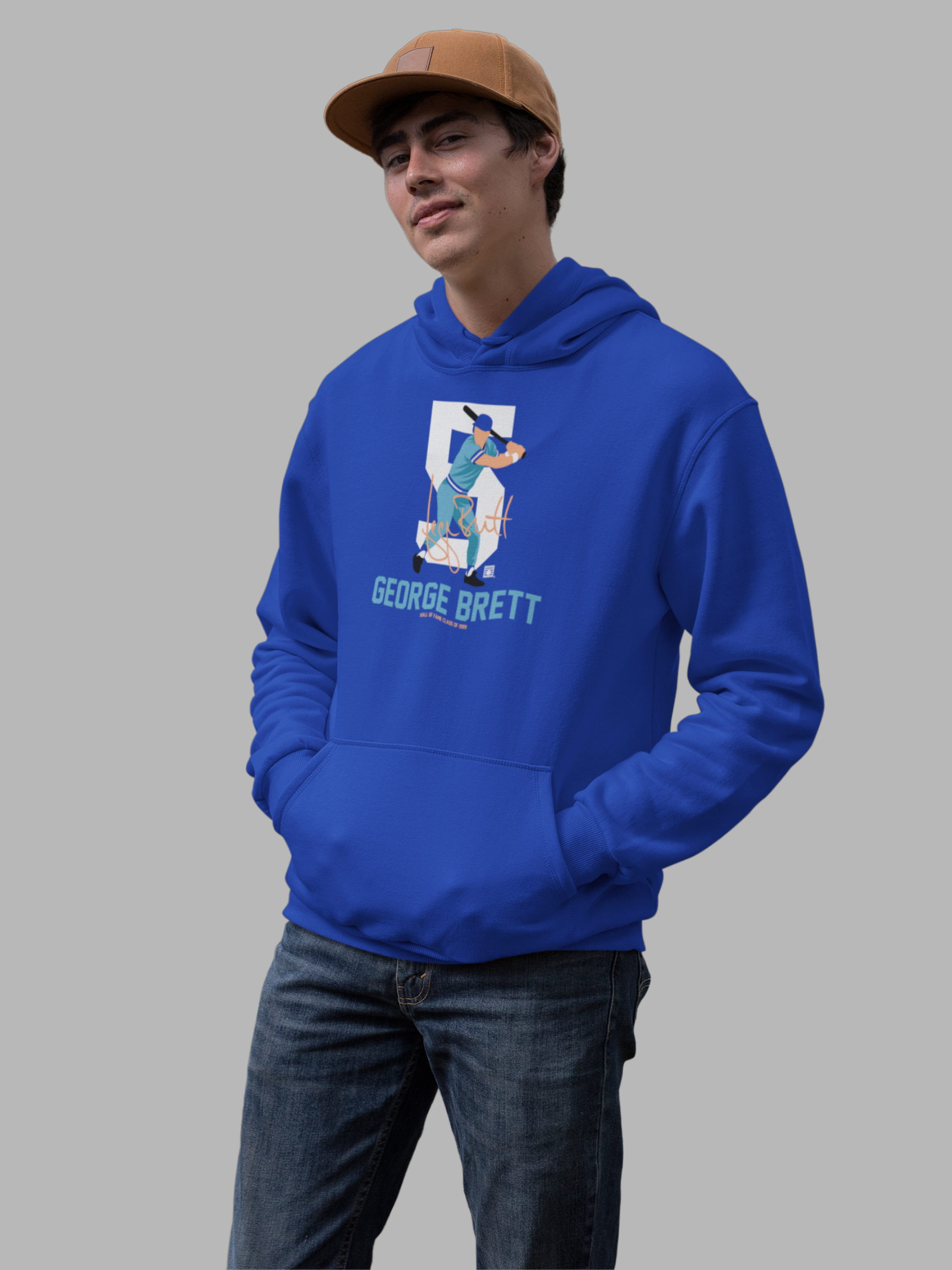 Baseball Hall of Fame Members - George Brett - Silhouette - Unisex Premium Hoodie