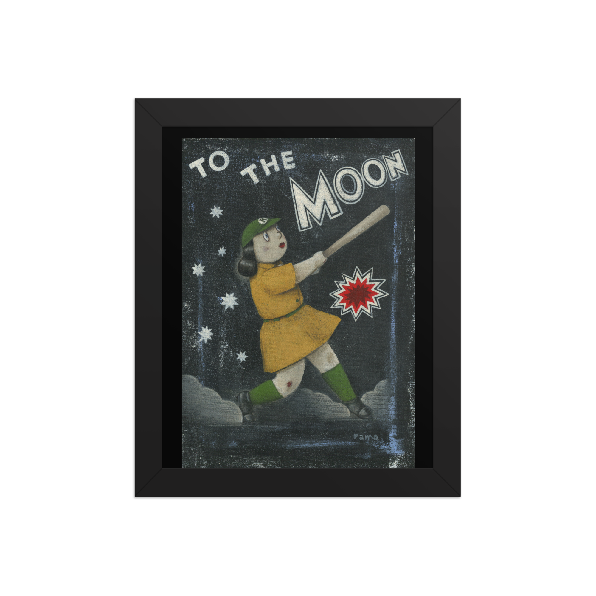 AAGPBL - To The Moon - Giclée-Print Framed