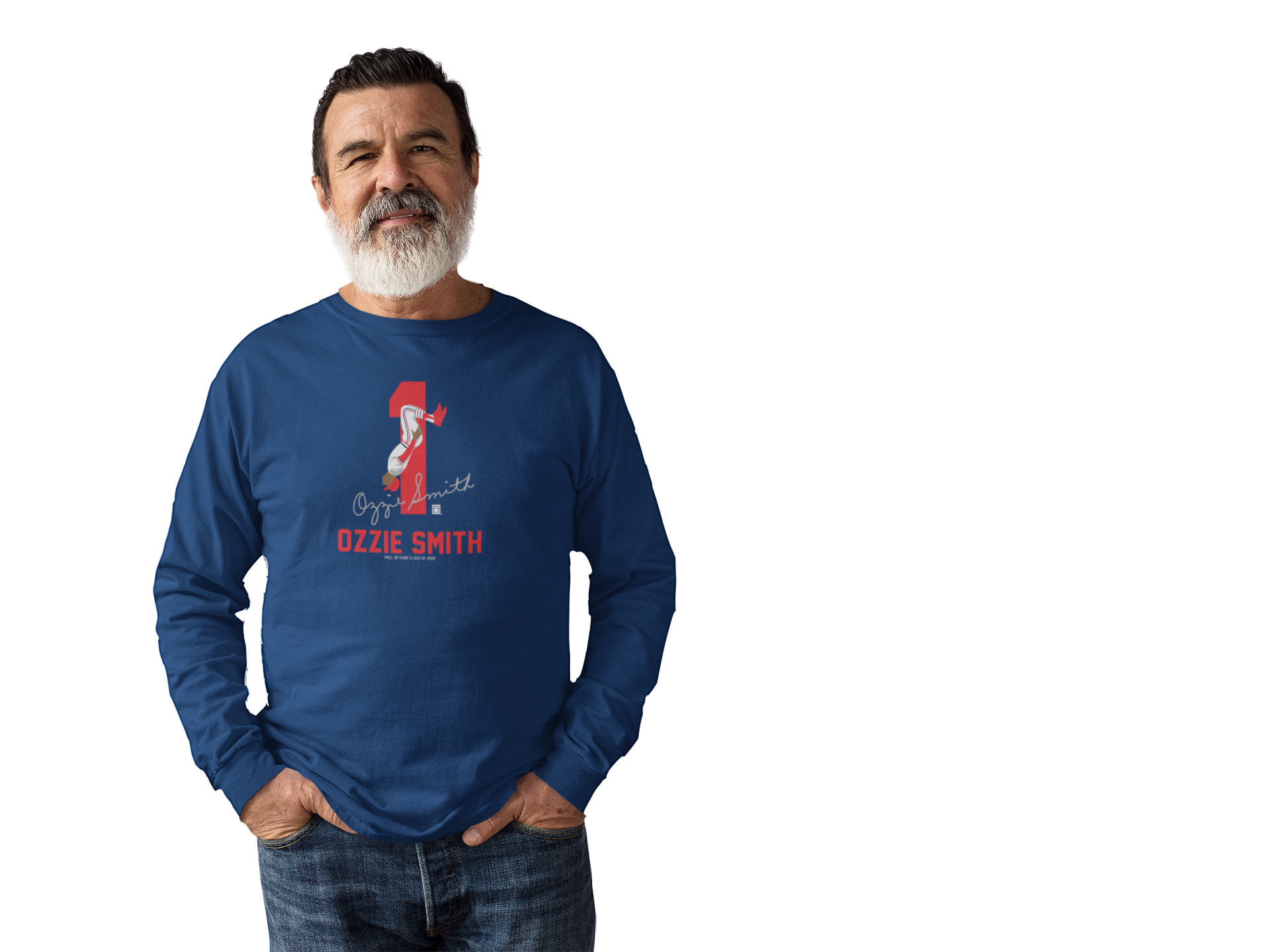 Baseball Hall of Fame Members - Ozzie Smith - Silhouette - Unisex Long Sleeve Shirt