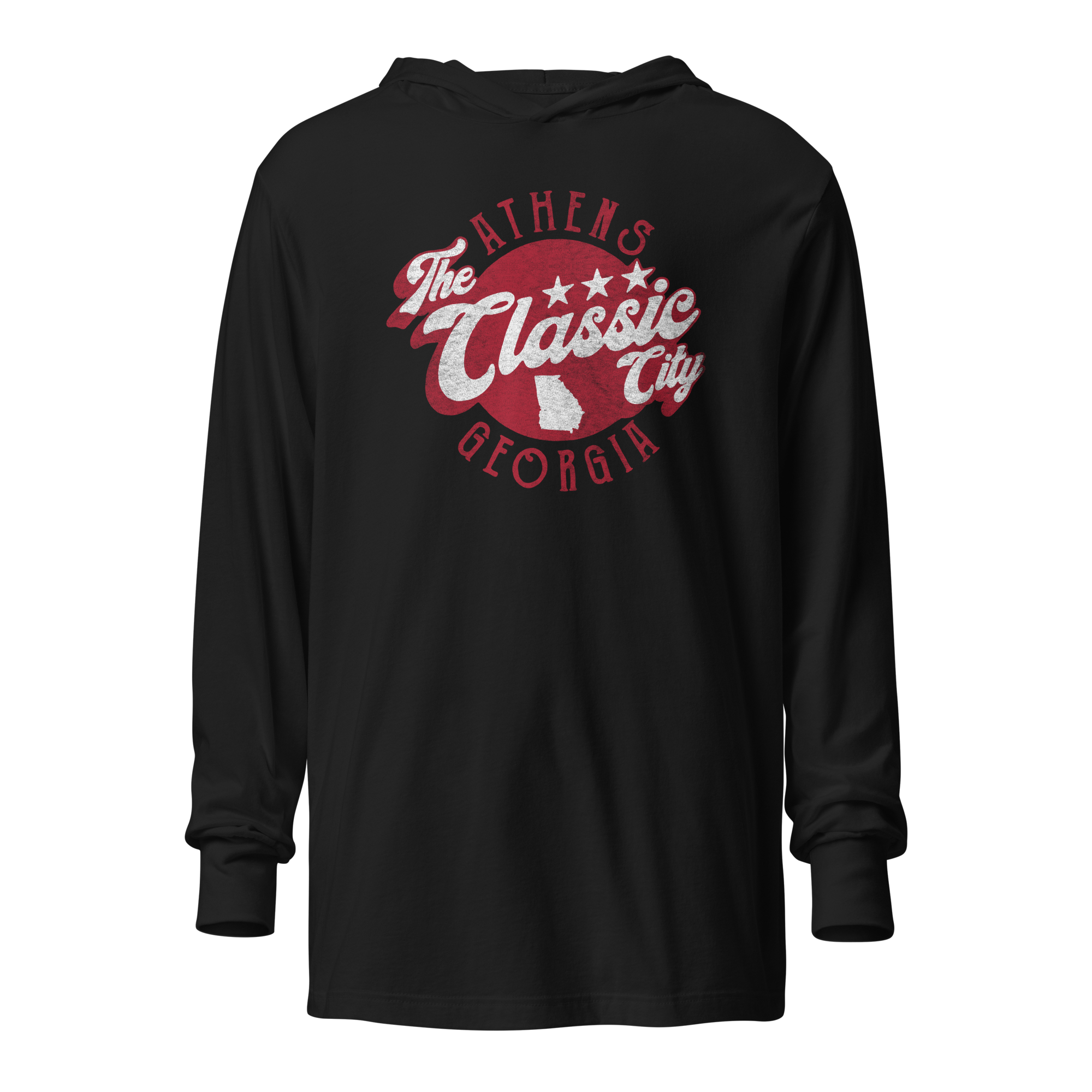 Athens, GA (College Town) - Hooded Long Sleeve T-Shirt