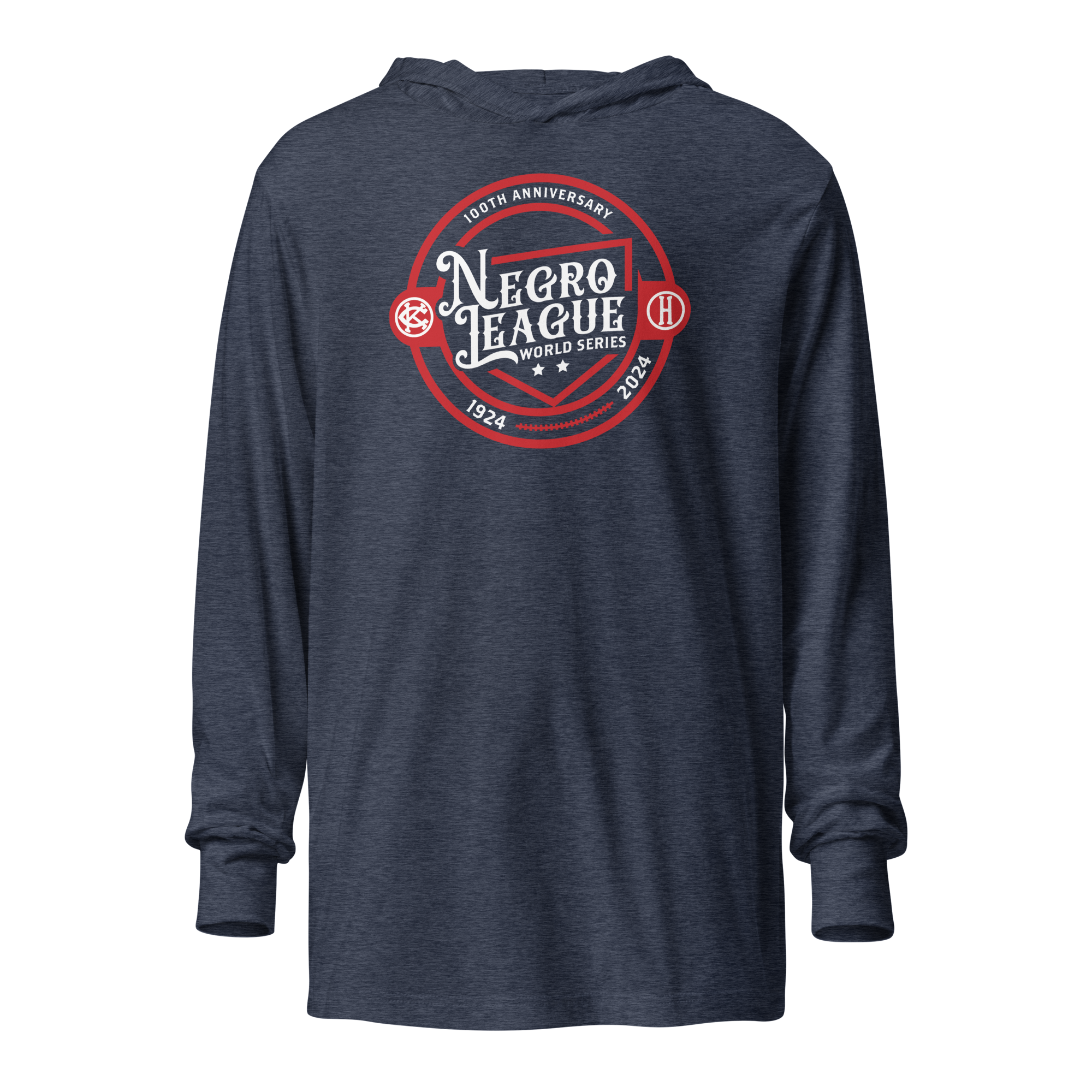 NLBM - NLWS - World Series 100th Anniversary Primary Logo - Hooded Long Sleeve T-Shirt