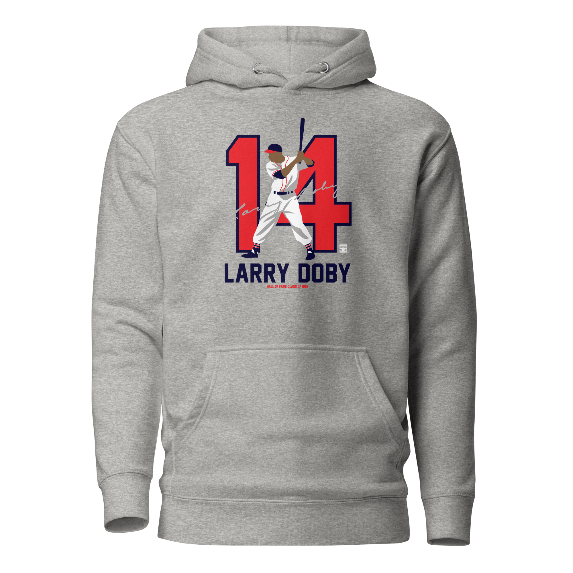 Baseball Hall of Fame Members - Larry Doby - Silhouette - Unisex Premium Hoodie