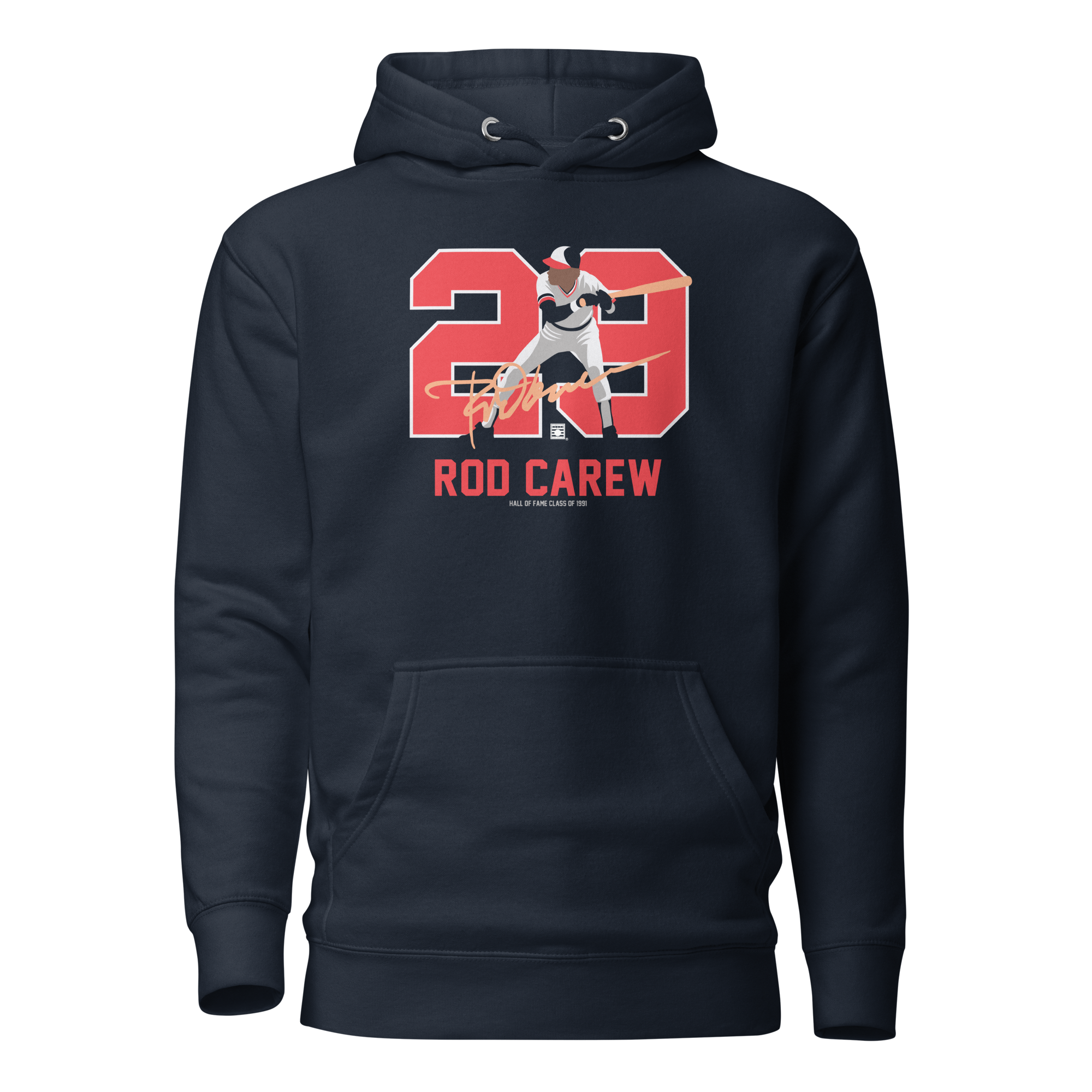 Baseball Hall of Fame Members - Rod Carew - Silhouette - Unisex Premium Hoodie