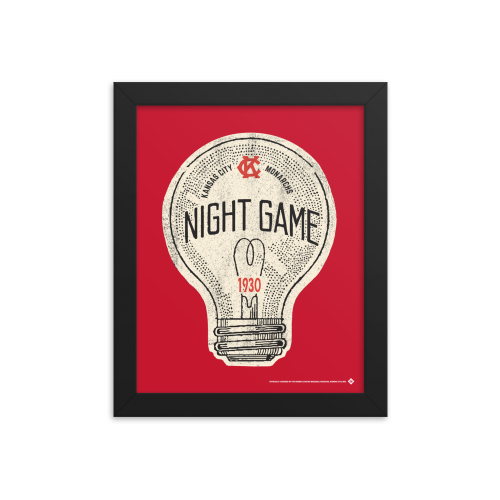 1st Night Game - KC Monarchs 1930 - Giclée-Print Framed | Officially Licensed - NLBM