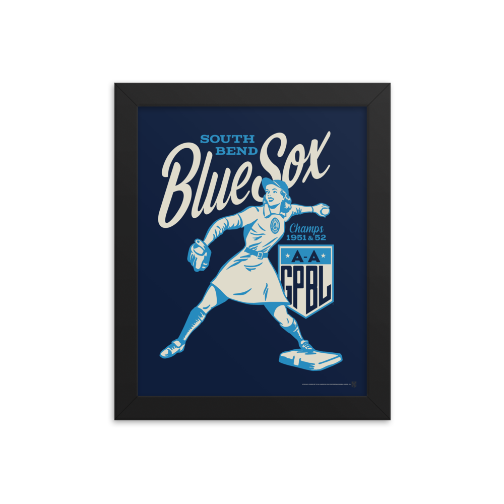 WOTD South Bend Blue Sox - Giclée-Print Framed | Officially Licensed - AAGPBL