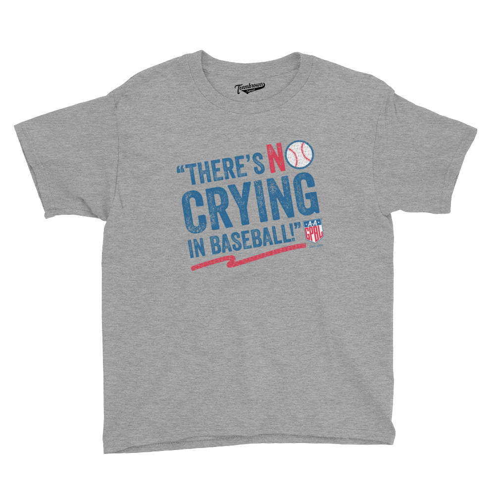 AAGPBL - No Crying In Baseball Kids T-Shirt | Officially Licensed - AAGPBL