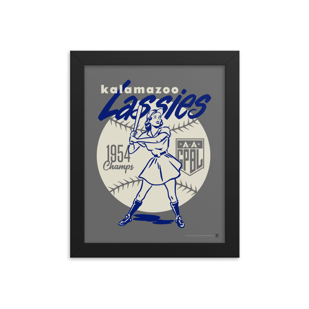 WOTD Kalamazoo Lassies - Giclée-Print Framed | Officially Licensed - AAGPBL
