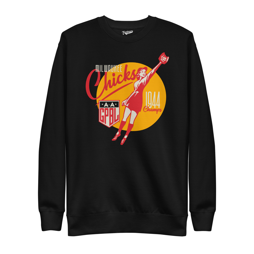 Diamond - Milwaukee Chicks - Unisex Fleece Pullover Crewneck | Officially Licensed - AAGPBL