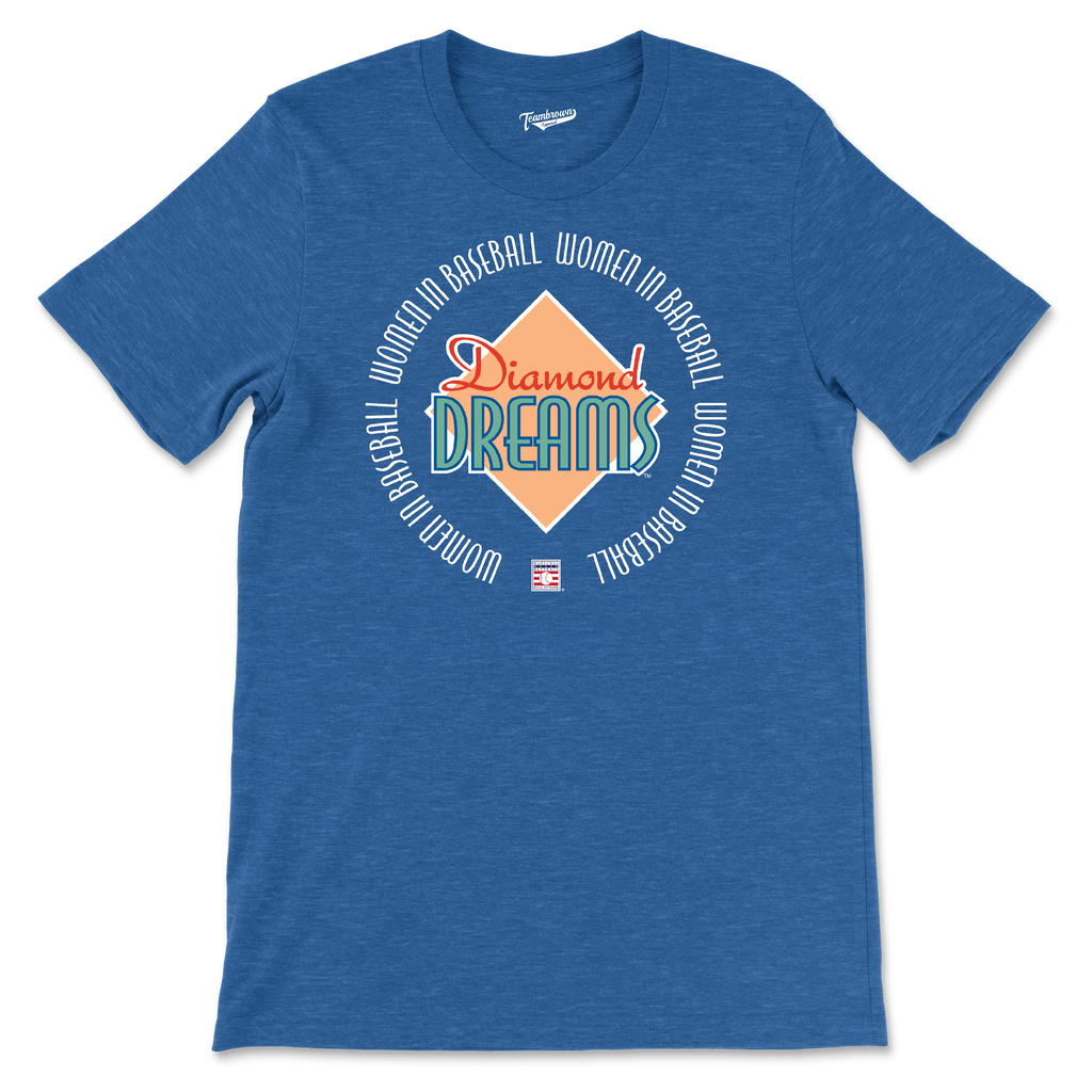 Women's National Baseball Hall of Fame Diamond Dreams Light Blue T-Shirt