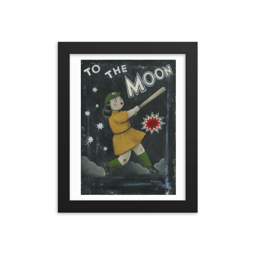 AAGPBL - To The Moon - Giclée-Print Framed | Officially Licensed - AAGPBL