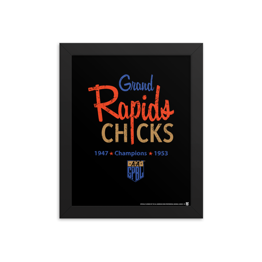 Grand Rapids Chicks Champions - Giclée-Print Framed | Officially Licensed - AAGPBL